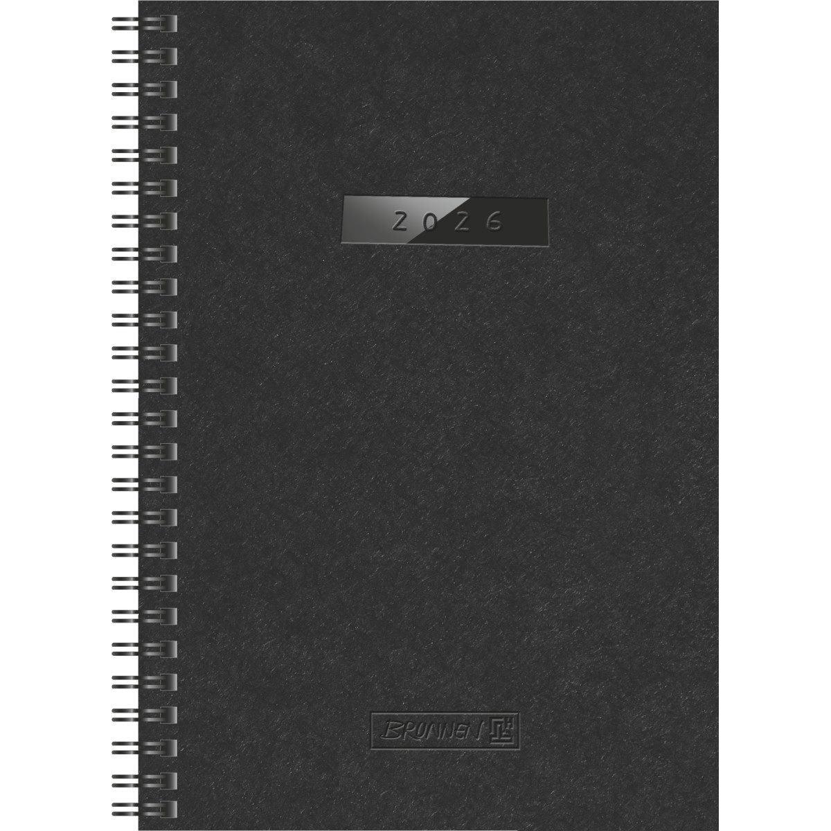 BRUNNEN Buchkalender Buchkalender 796 A5 1 Woche/2 Seiten Natur-Karton schwarz 2026