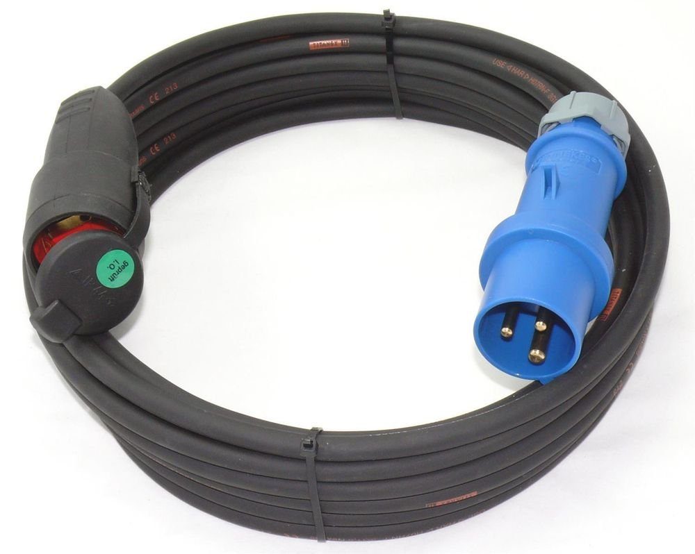 maxgo® CEE Mennekes Stecker auf Schuko H07RN-F 3G1,5 3x1,5 TITANEX IP44 5m Elektro-Kabel, (500 cm), 3x1.5mm²