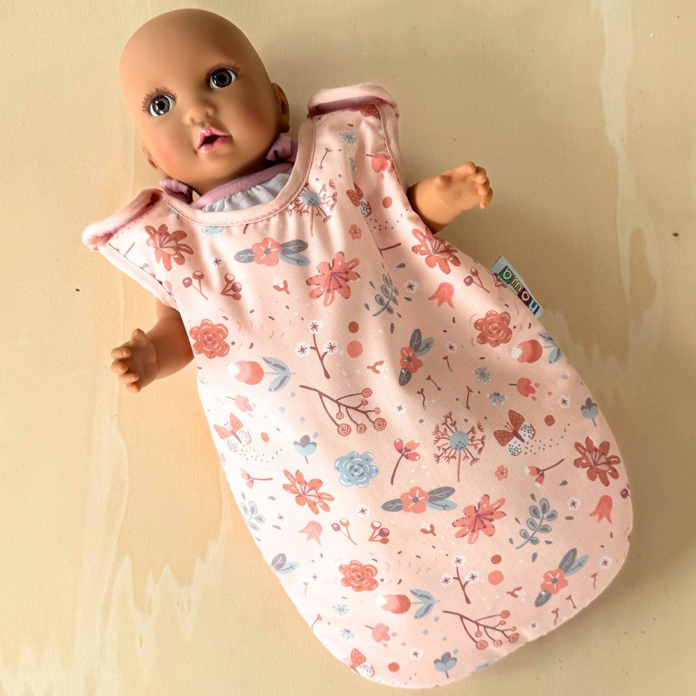 howa Puppen Schlafsack miniflowers, weich gepolstert, für Puppen bis 48 cm