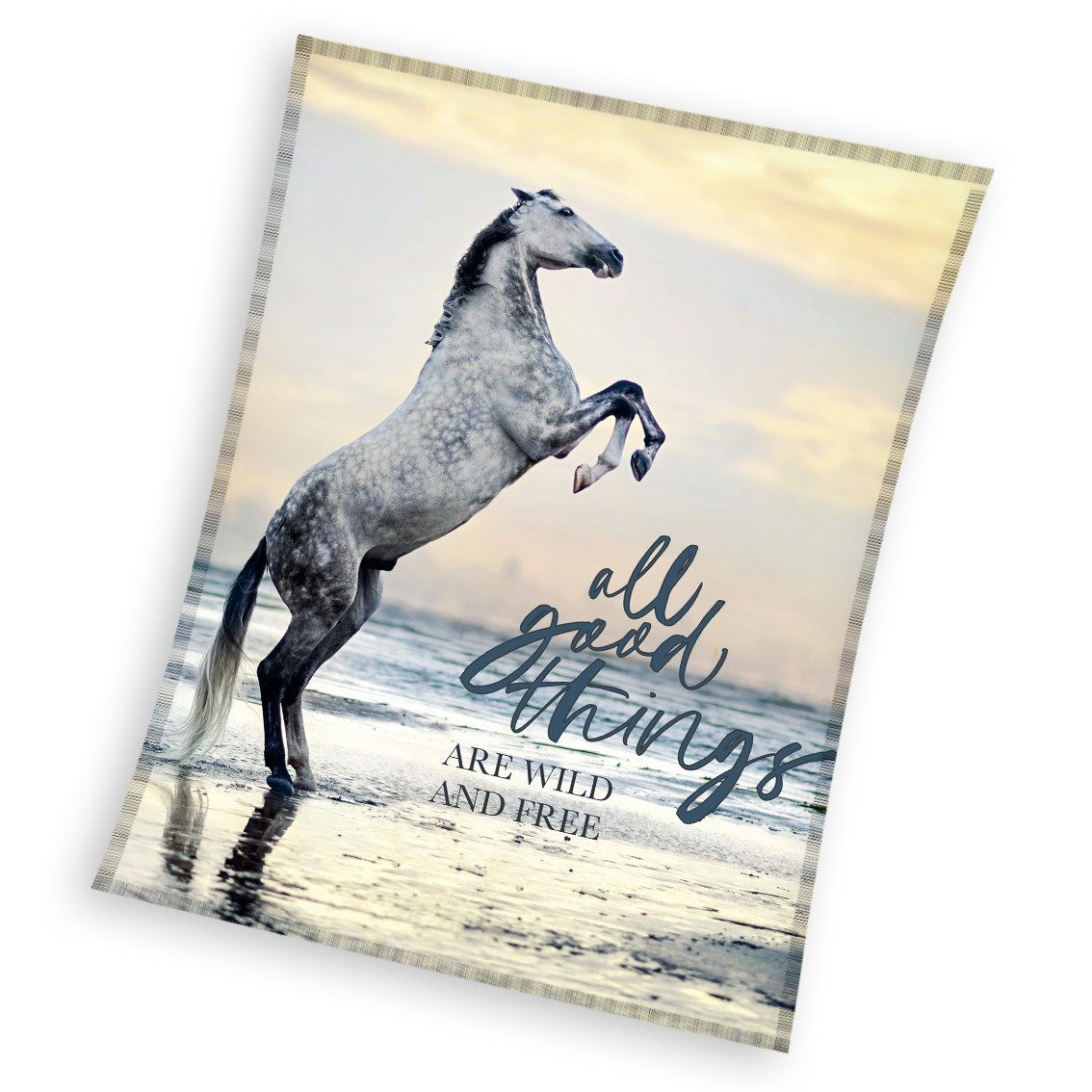 Wohndecke Horses Coral Fleecedecke Kuscheldecke 150 günstig online kaufen