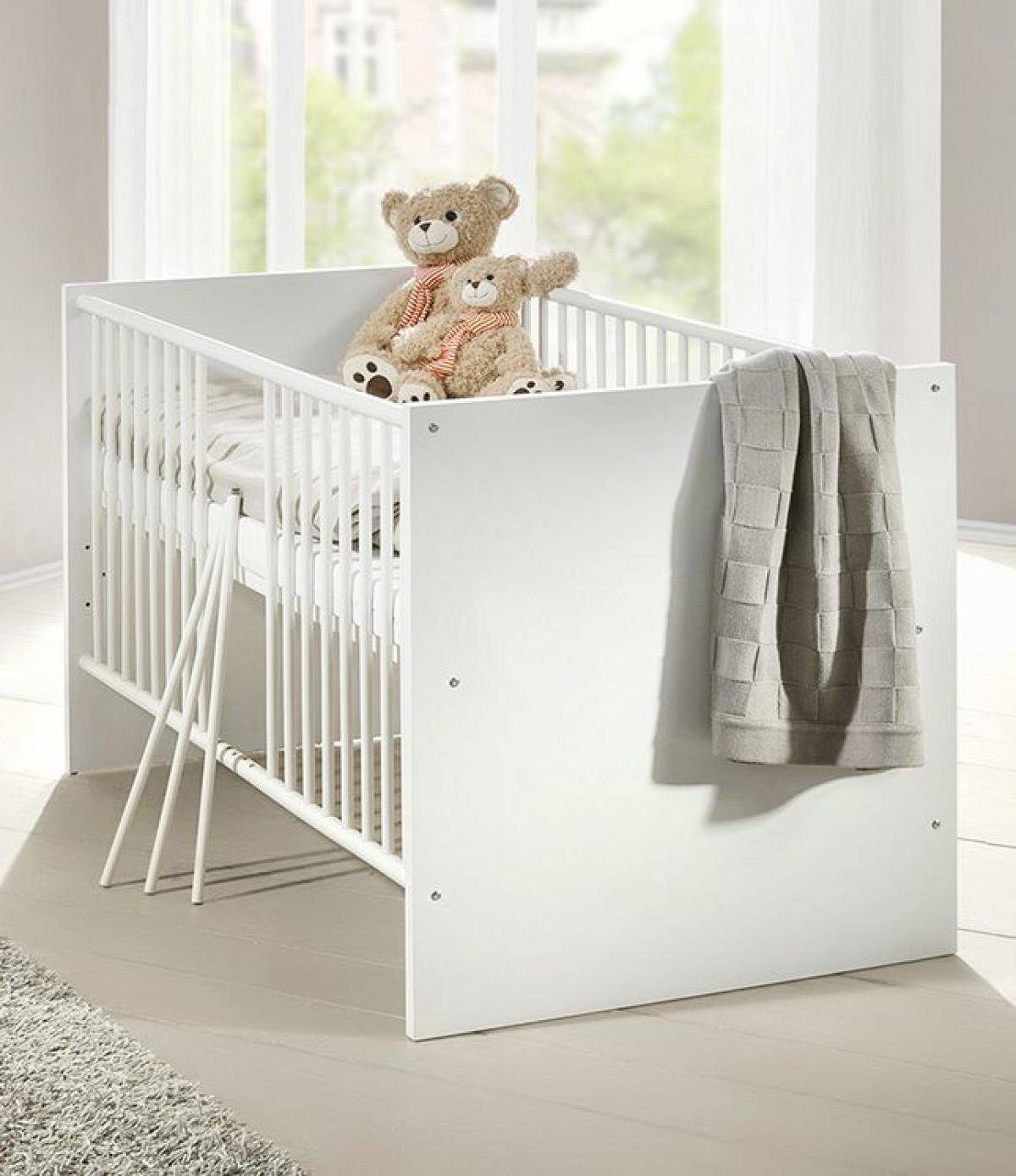 Babymöbel / flieder matt komplett „Sienna“ Babyzimmer-Komplettset Storado 7 weiß Set tlg. Babyzimmer