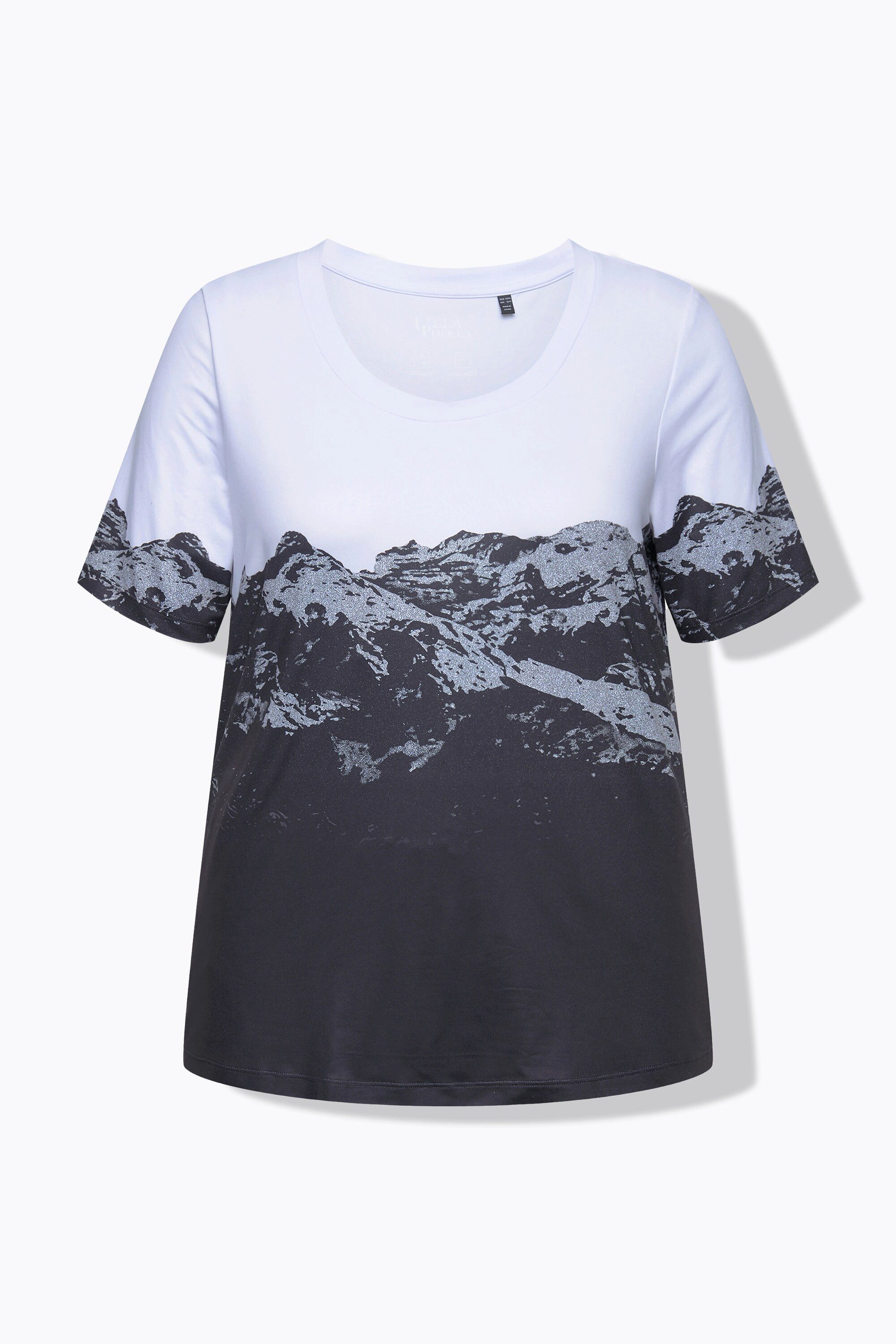 Ulla Popken T-Shirt Funktionsshirt Berge Rundhals Halbarm recycelt