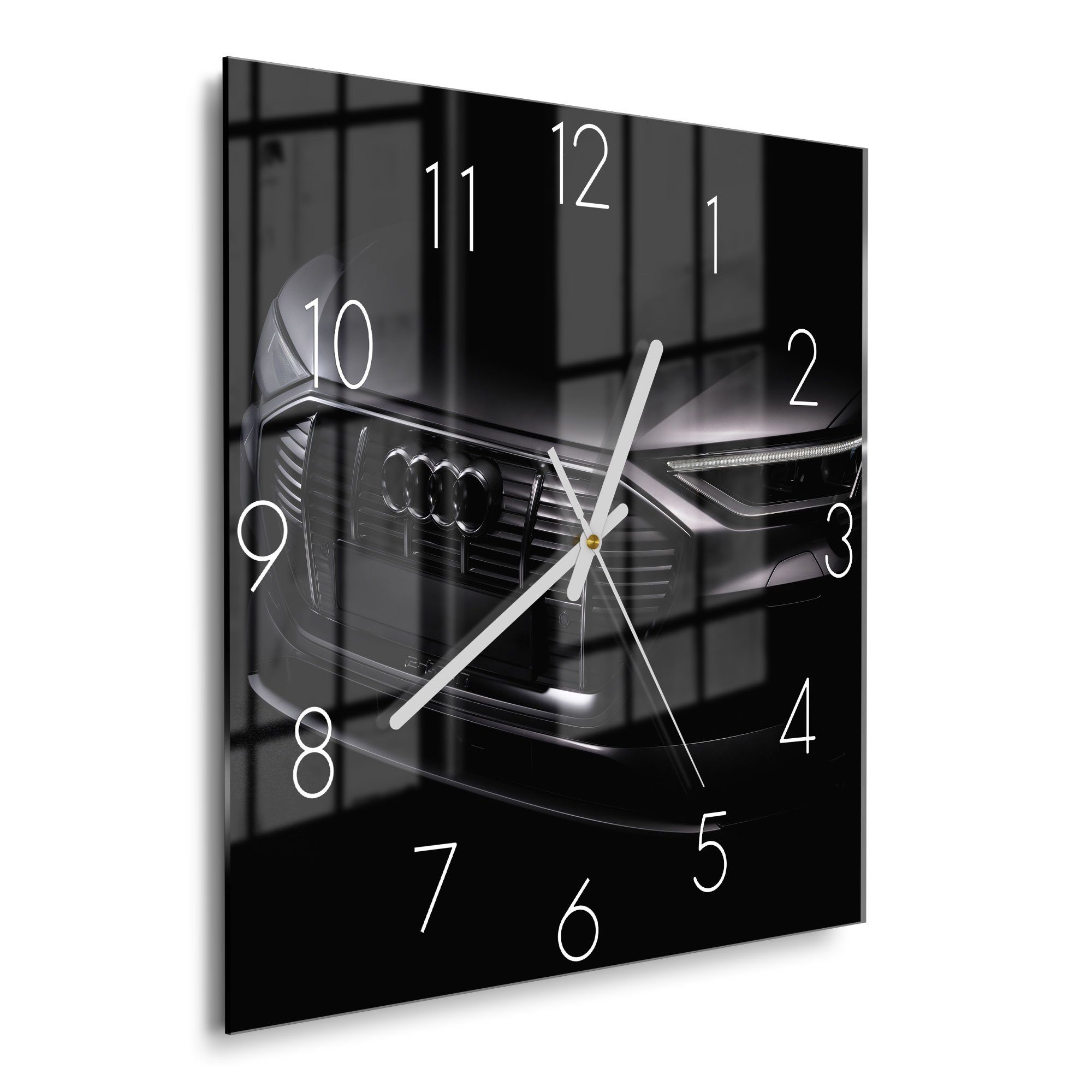 DEQORI Wanduhr 'Audi Frontalaufnahme' (Glas Glasuhr modern Wand Uhr Design günstig online kaufen