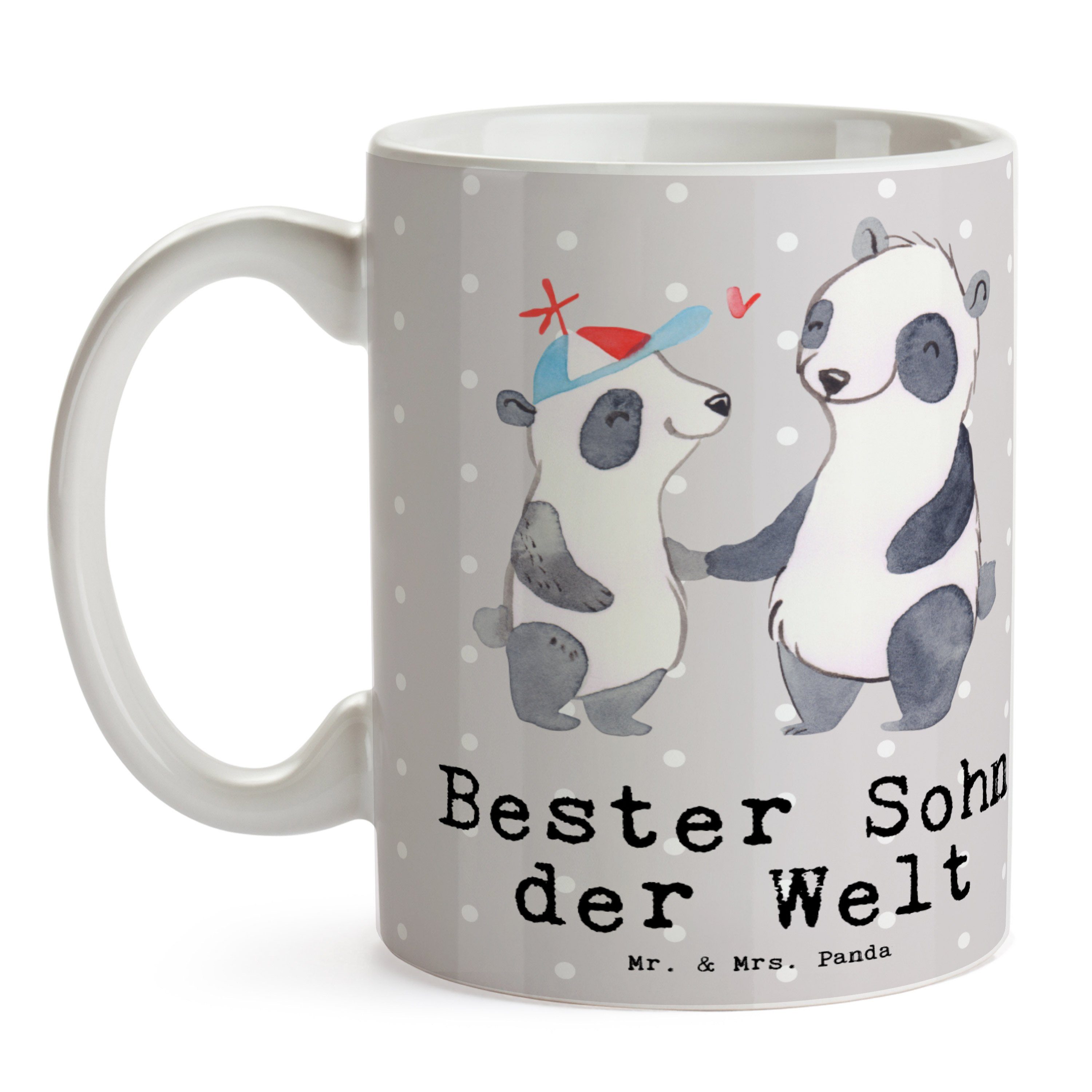 Panda Mrs. - Grau Geschenktipp, Panda & Sohn Welt Pastell Mr. der Keramik Geschenk, - Bester T, Tasse