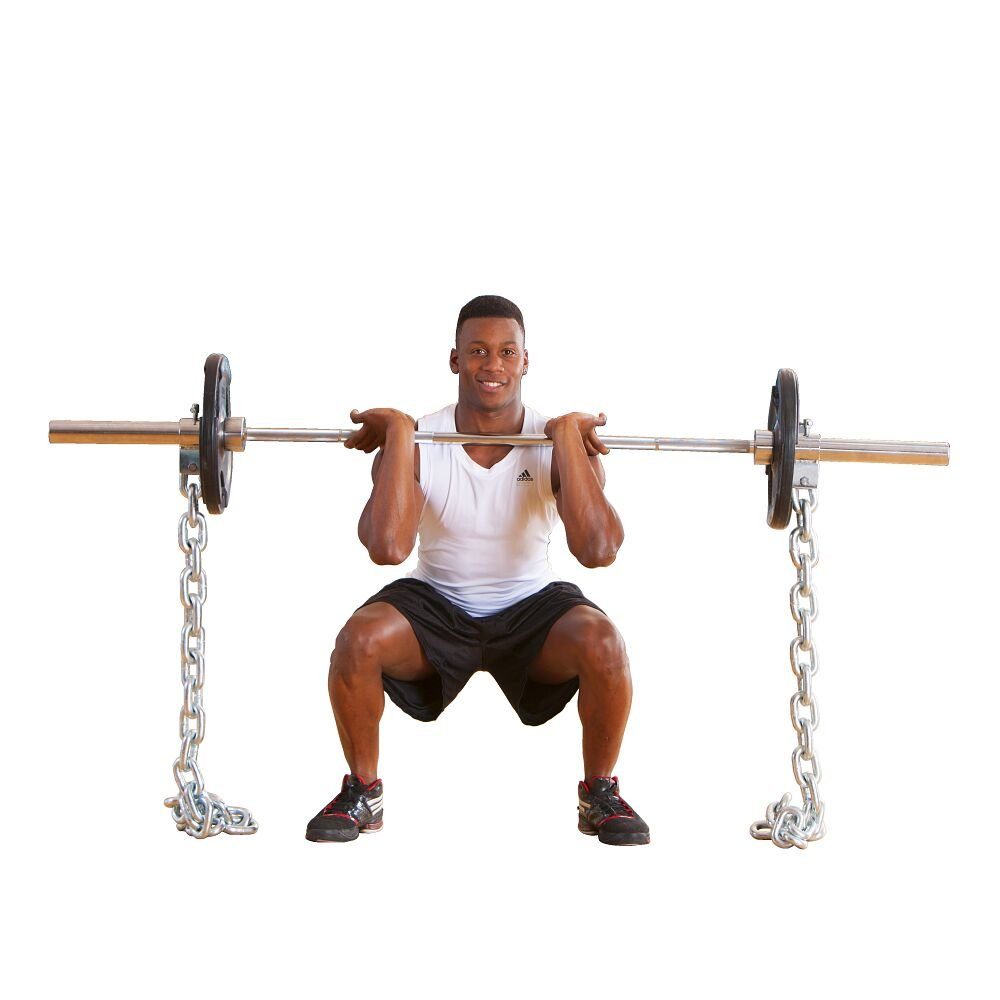 Sport-Thieme Zusatzgewichte Gewichtsketten, Einfache Montage an der Hantelstange 2x 12 kg