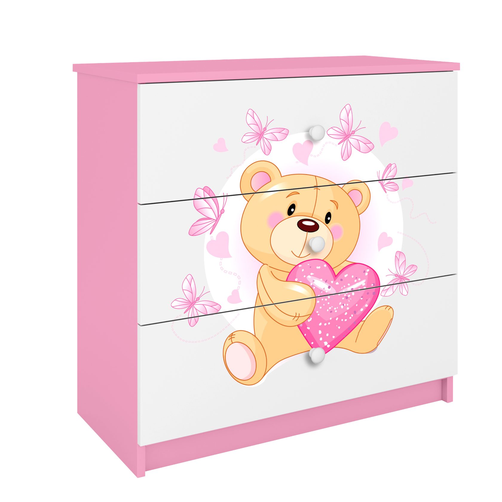 Raumhirsch Furniture Kinderregal Kinderkommode mit Motiven für Mädchen, Spielzeugregal mit Schubladen - Kinderzimmermöbel, stabile Konstruktion, kindgerecht, verschiedene Farben & Designs