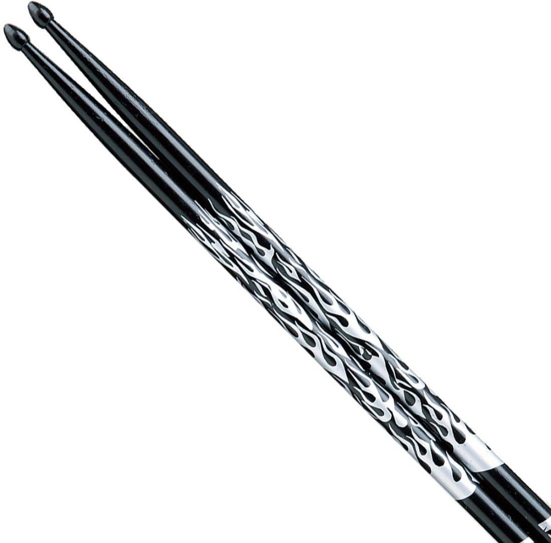 Tama Drumsticks Tama Schlagzeugstöcke 5A-F-BS Japan Oak Silver Fire (1 Paar), mit Flammenaufdruck