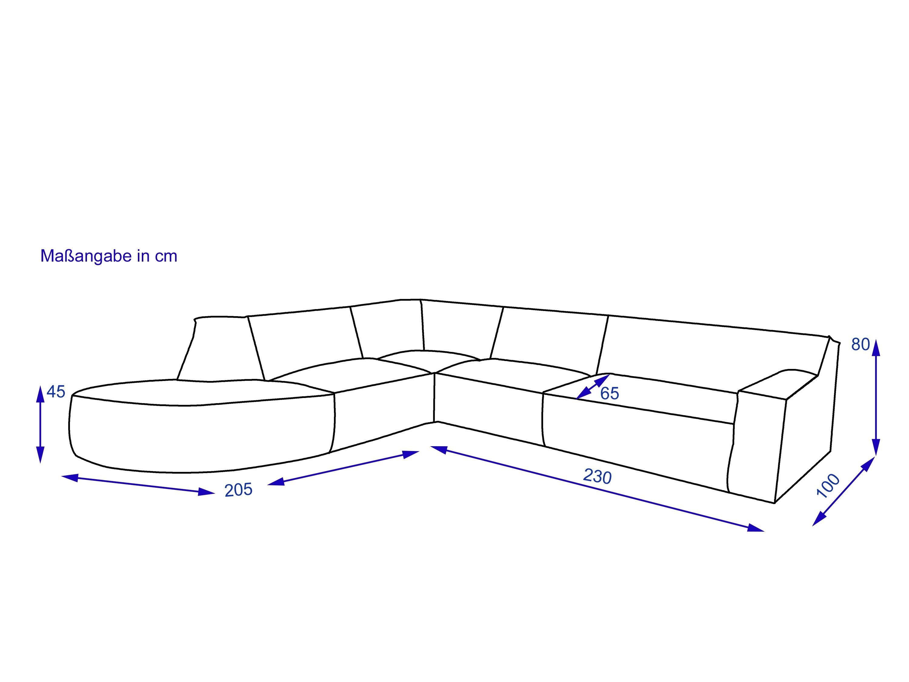 Living (BB 310x345 Ecksofa cm Polsterecke 310x345 RANTUM Polsterecke Polsterecke, SANSIBAR BB SANSIBAR cm)