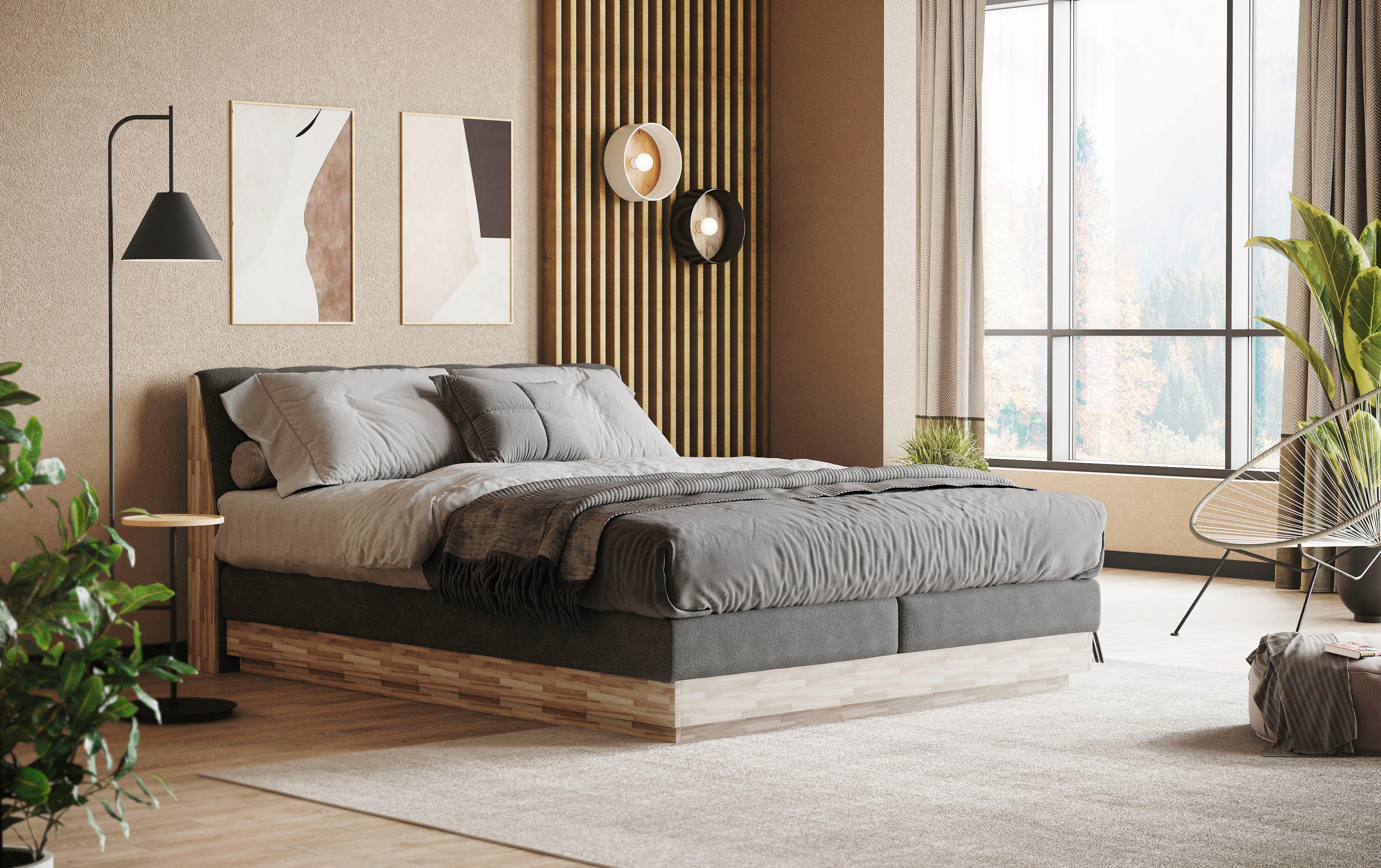 Home affaire Boxspringbett "Naome" Boxspringbett, Inklusive Topper günstig online kaufen