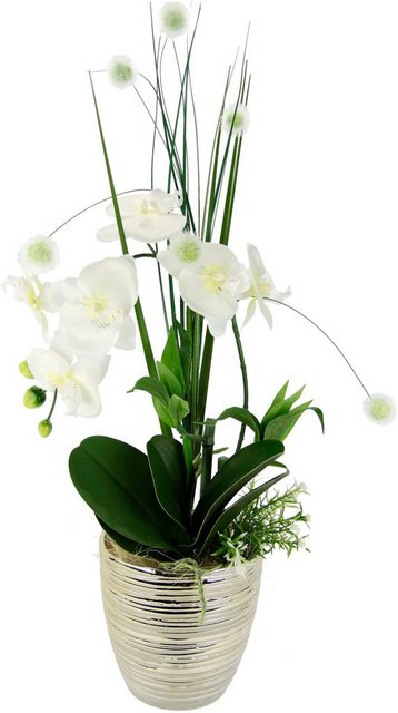 Kunstblume »Arrangement Orchidee/Gras«, I.GE.A., Höhe 60 cm, Topf aus Keramik-Otto