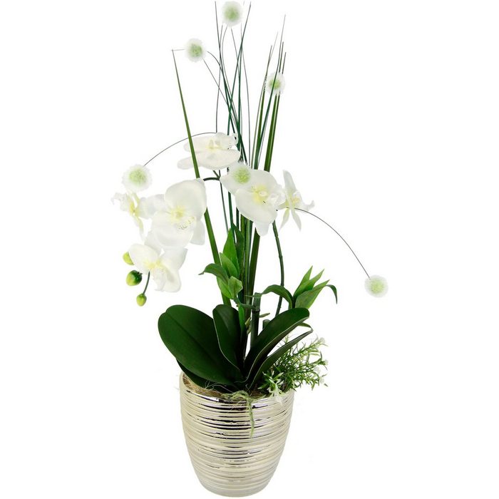 Kunstblume Arrangement Orchidee/Gras I.GE.A. Höhe 60 cm Topf aus Keramik