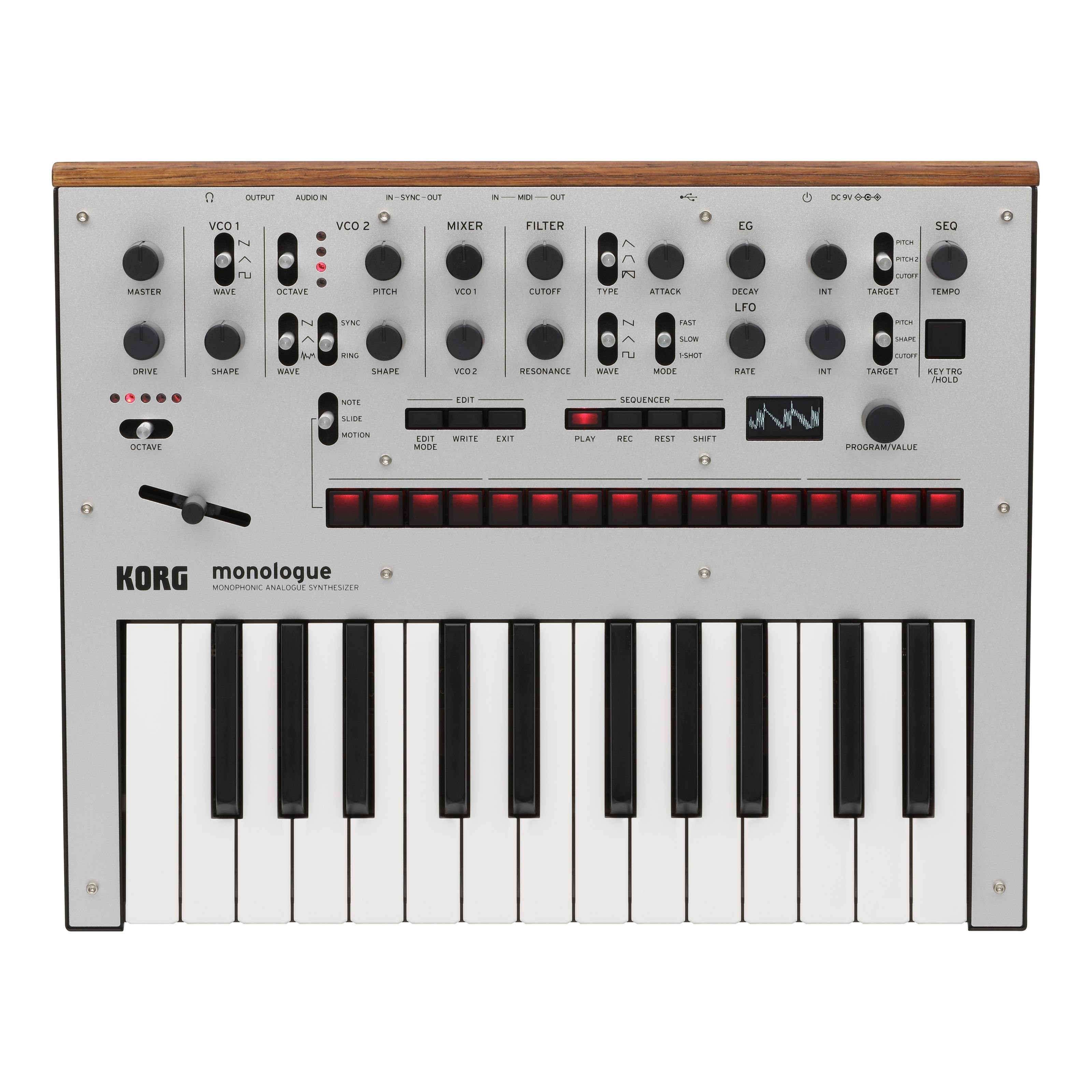 Korg Synthesizer (Synthesizer, Analog Synthesizer), monologue silver - Analog Synthesizer