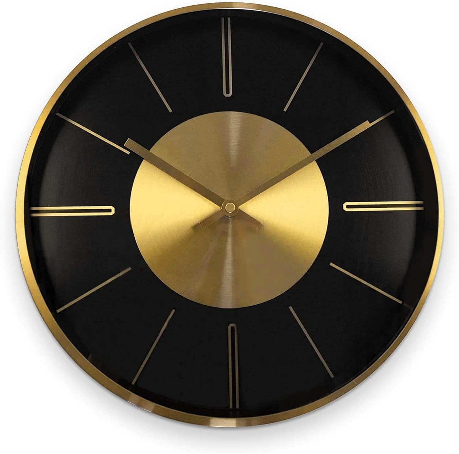 K&L Wall Art Wanduhr Metalluhr modern Aluminium Настенные часы ohne Ticken (Gold Optik 30cm)