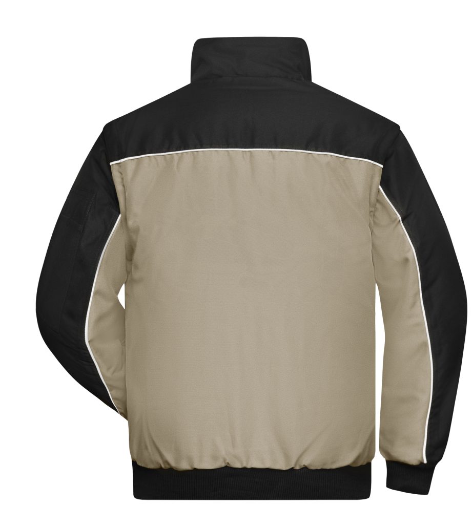James & Nicholson Arbeitsjacke Robuste Workwear Ärmeln Arbeitsjacke stone/black mit JN810 abnehmbaren Jacket