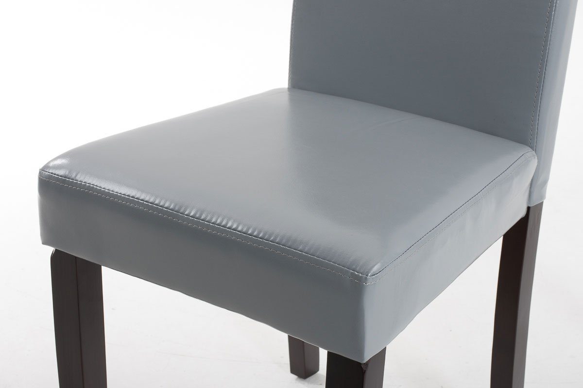 TPFLiving Esszimmerstuhl Ines mit - Holz grau gepolsterter hochwertig Konferenzstuhl Sitzfläche Kunstleder - - - Gestell: Wohnzimmerstuhl), dunkelbraun Esstischstuhl (Küchenstuhl Sitzfläche