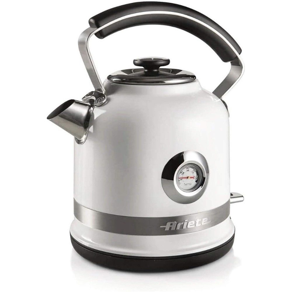 Ariete Wasserkocher 2854 Moderna Wasserkocher 1,7 l Edelstahl-Wasserkocher mit Thermometer, 2000 W, Teekocher mit Thermometer, Temperaturkontrolle, Edelstahl-Teekessel