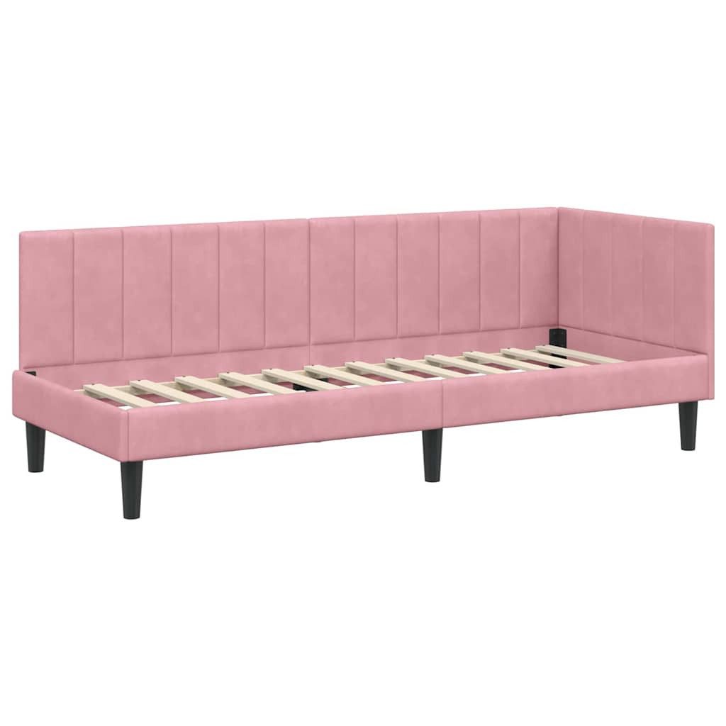 vidaXL Bett Eckbettgestell mit Kopfteil Rosa günstig online kaufen