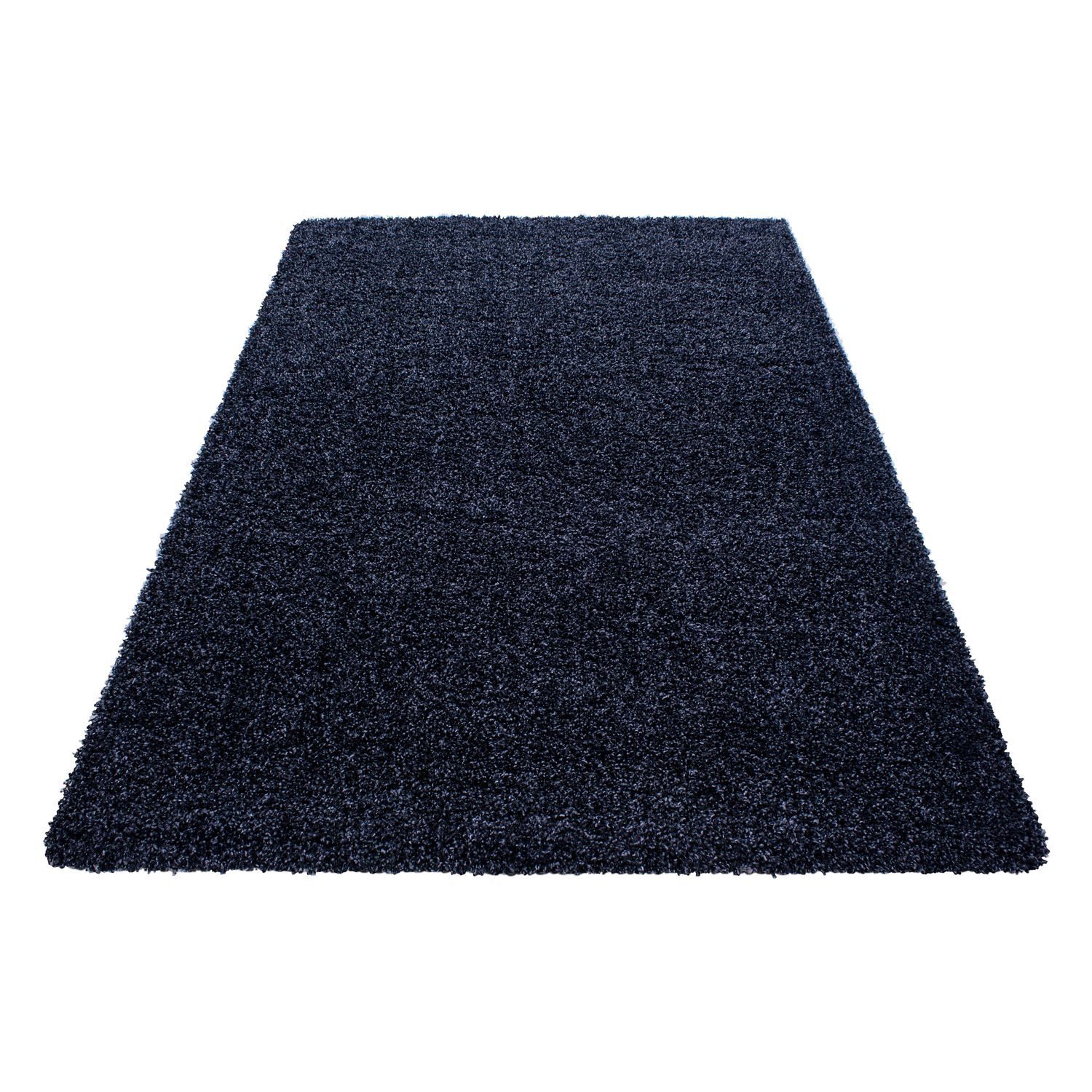 Teppich Boss Teppich Hochflor Teppich Lux Marineblau, rechteckig, Höhe: 30 mm