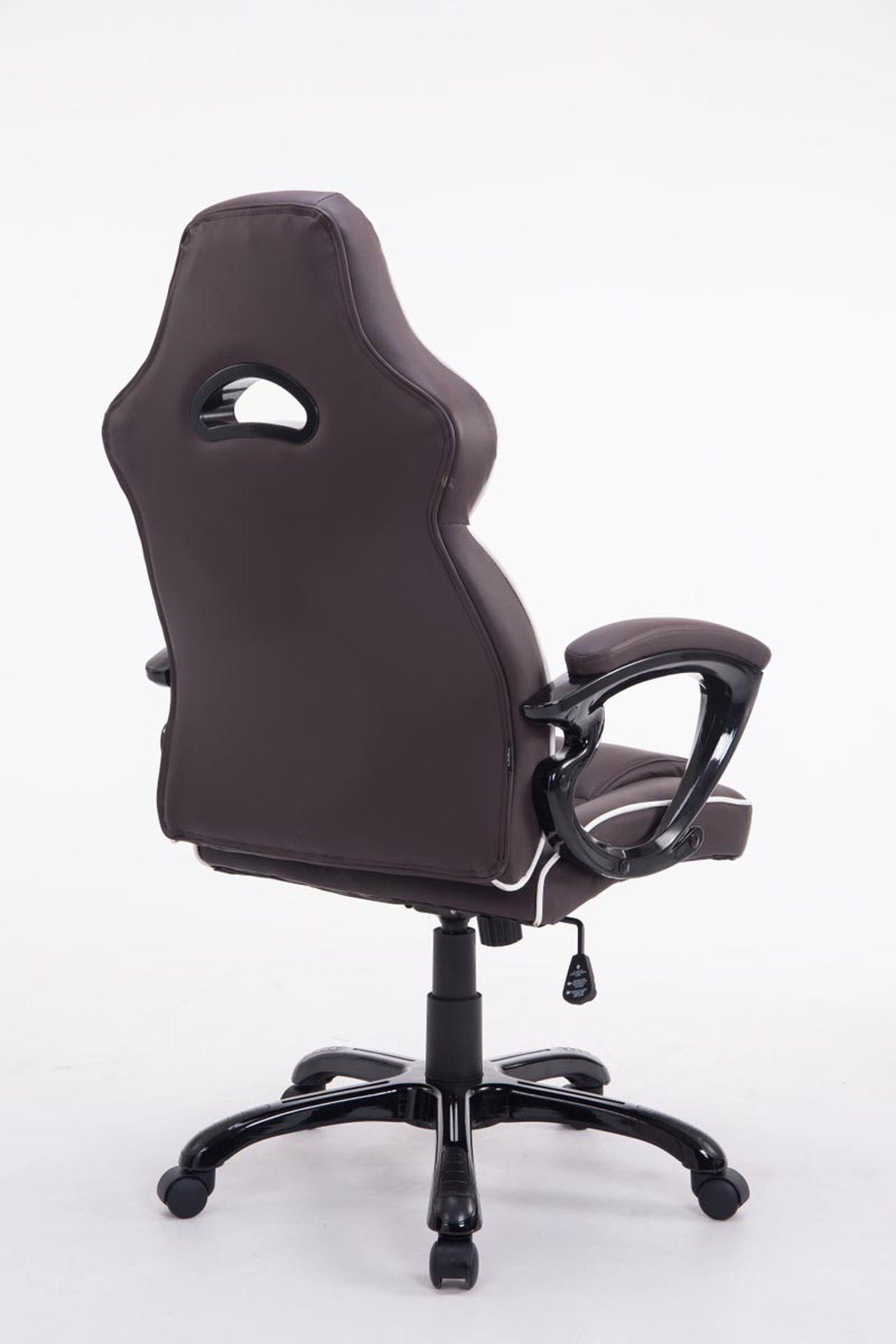 TPFLiving Bürostuhl Bigo Sitzfläche: Drehstuhl, schwarz braun ergonomisch - Kunstleder geformter Chefsessel, XXL), bequemer mit Gestell: Bürostuhl Rückenlehne (Schreibtischstuhl, Kunststoff