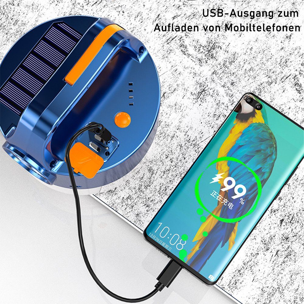 Tragbare Wasserdicht Licht Solar Campinglampe, USB zggzerg Zelt Taschenlampe LED Aufladbar LED