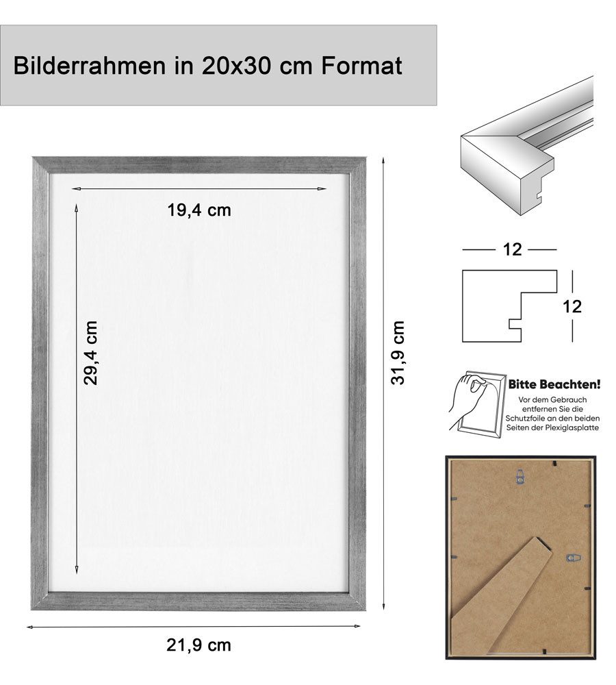 IDEAL TREND Bilderrahmen 3er 5er Set Holz Bilderrahmen Lifestyle Plexi Foto Rahmen Collage Wand, für 3 Bilder (3 St), Holz Bilderrahmen mit Papiereinleger und K – Bild 5 von 5