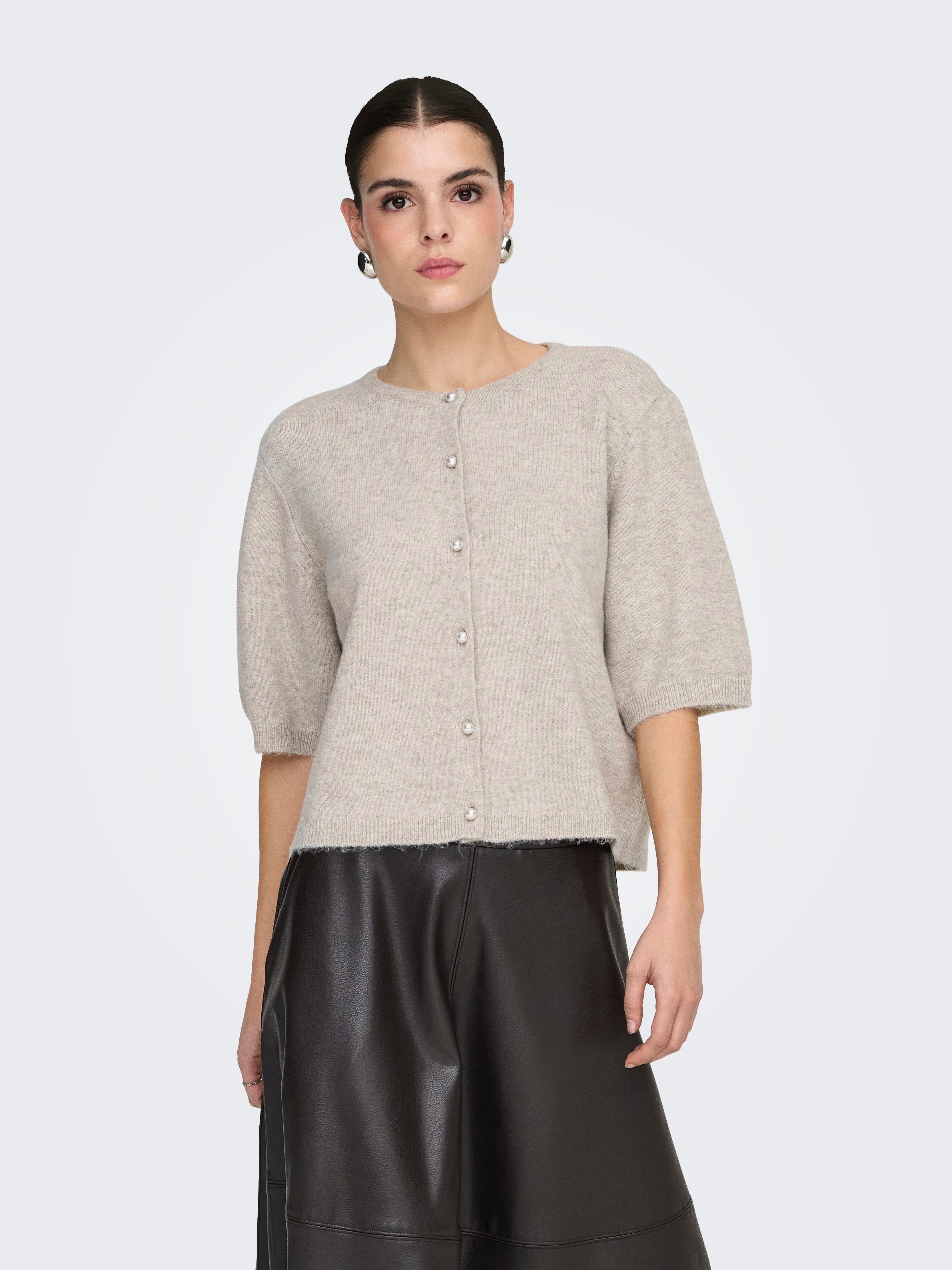 JDY Strickjacke JDYRUE LIFE 2/4 PEARL CARDIGAN KNT Materialmix