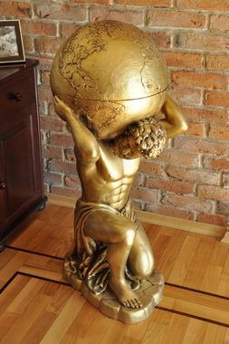 JVmoebel Skulptur Antik Stil Klassischer Globus Atlas Minibar Bar Wein Regal Statue Deko