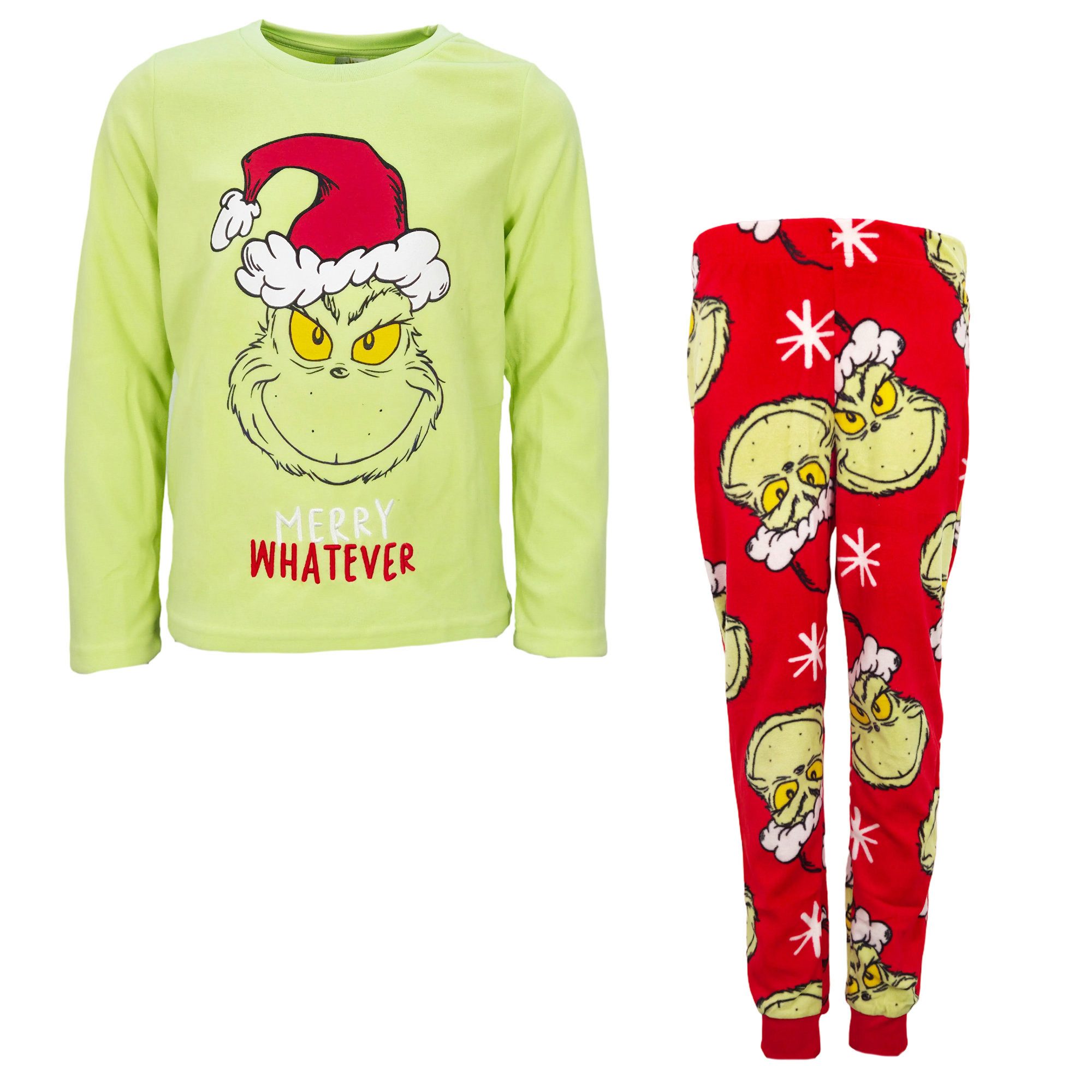 Schlafanzug Disney der Grinch Velour langarm Schlafanzug Pyjama Shirt Hose