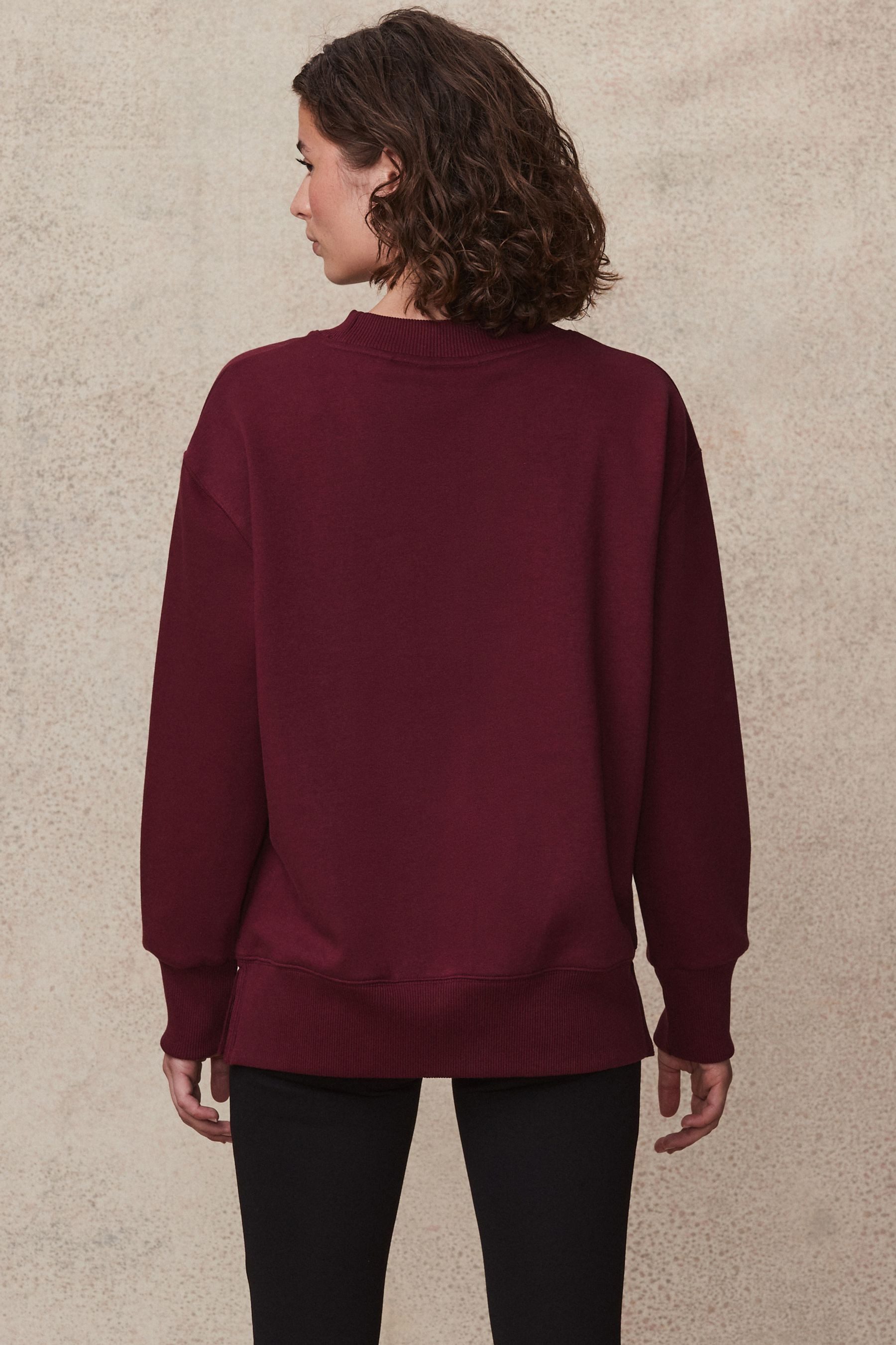 Next Longsweatshirt Angerautes Relaxed Fit Oversized-Sweatshirt günstig online kaufen