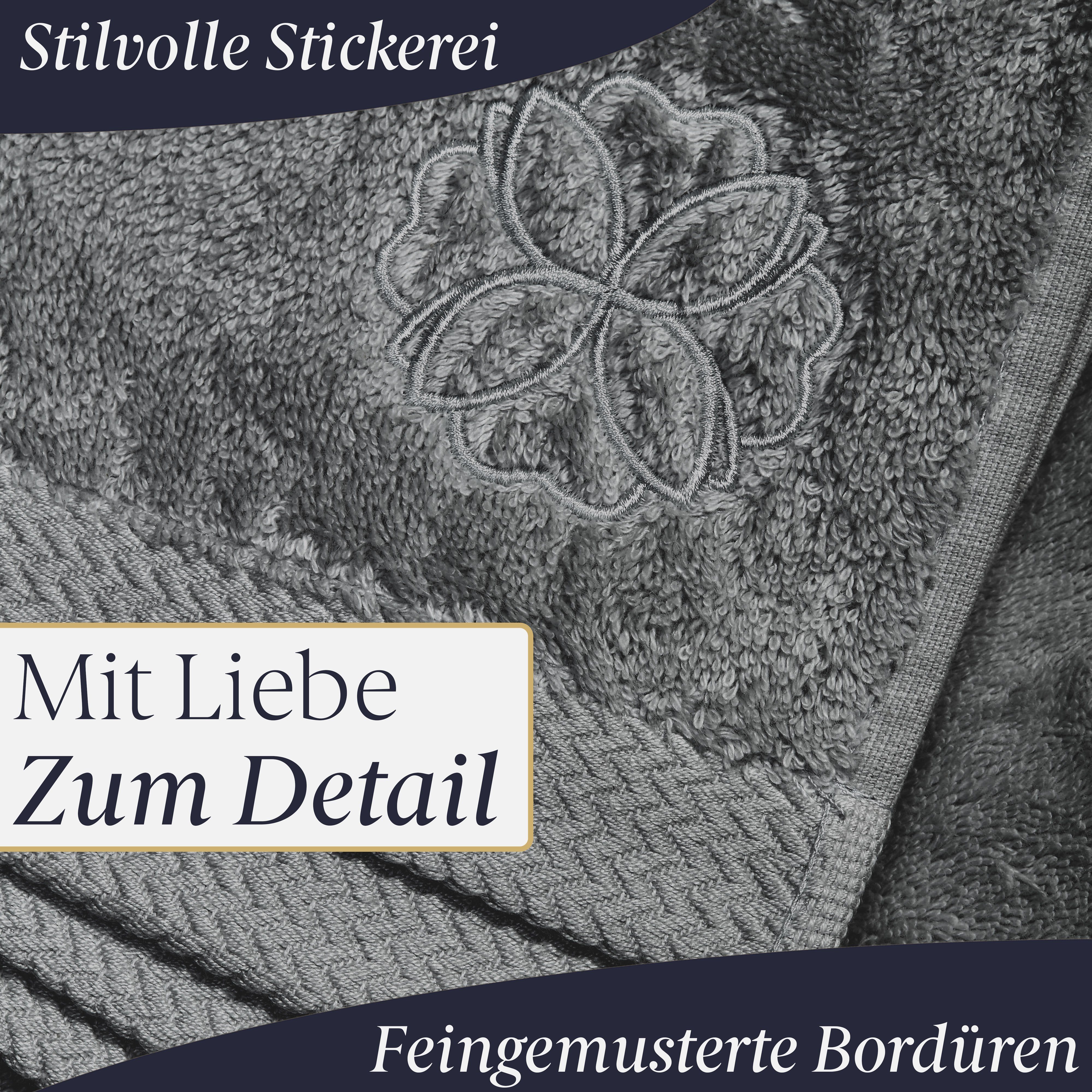 Liebenstein Saunatuch Premium Saunahandtuch 70x200 625 saugstark Baumwolle aus g/ außergewöhnlich weich mit und anthrazit (2-St), m², cm