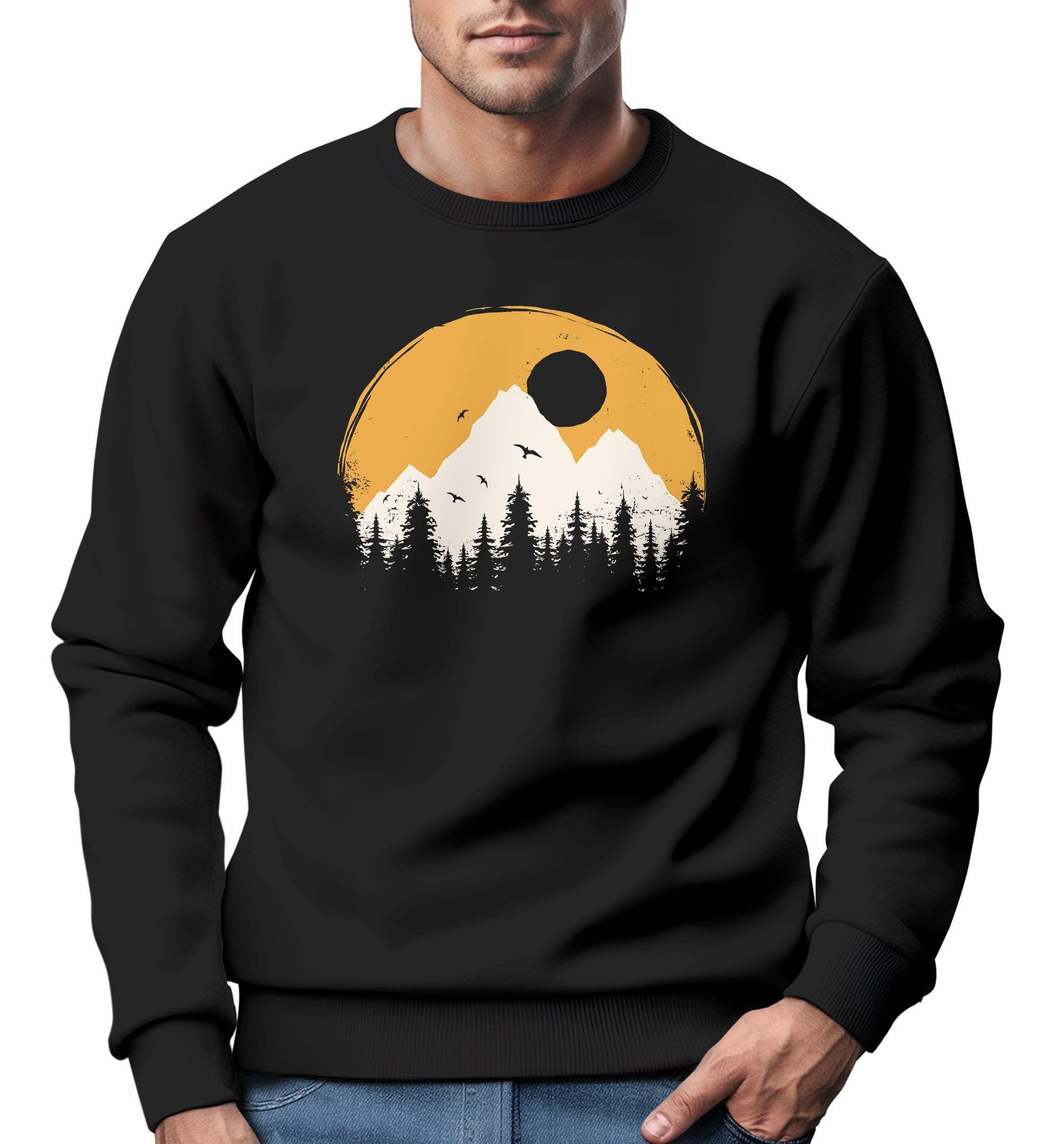 Neverless Sweatshirt Sweatshirt Herren Print Aufdruck günstig online kaufen