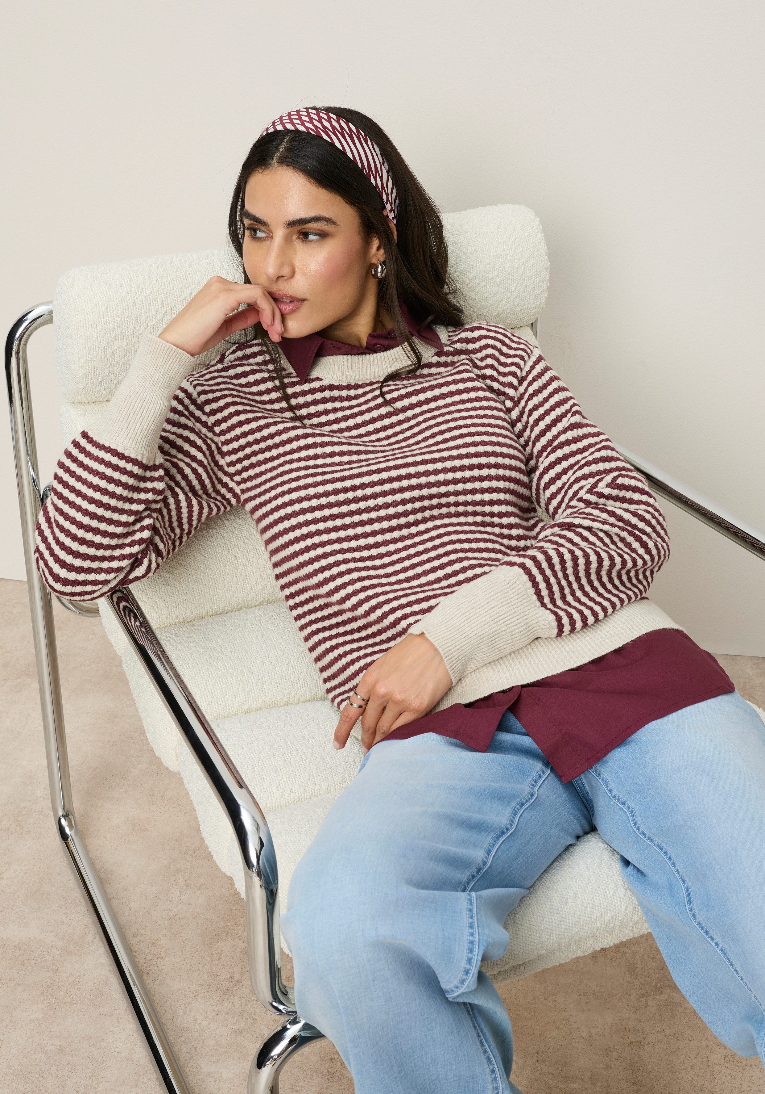 Tamaris Strickpullover mit gestreifter Optik aus modischem Strukturstrick