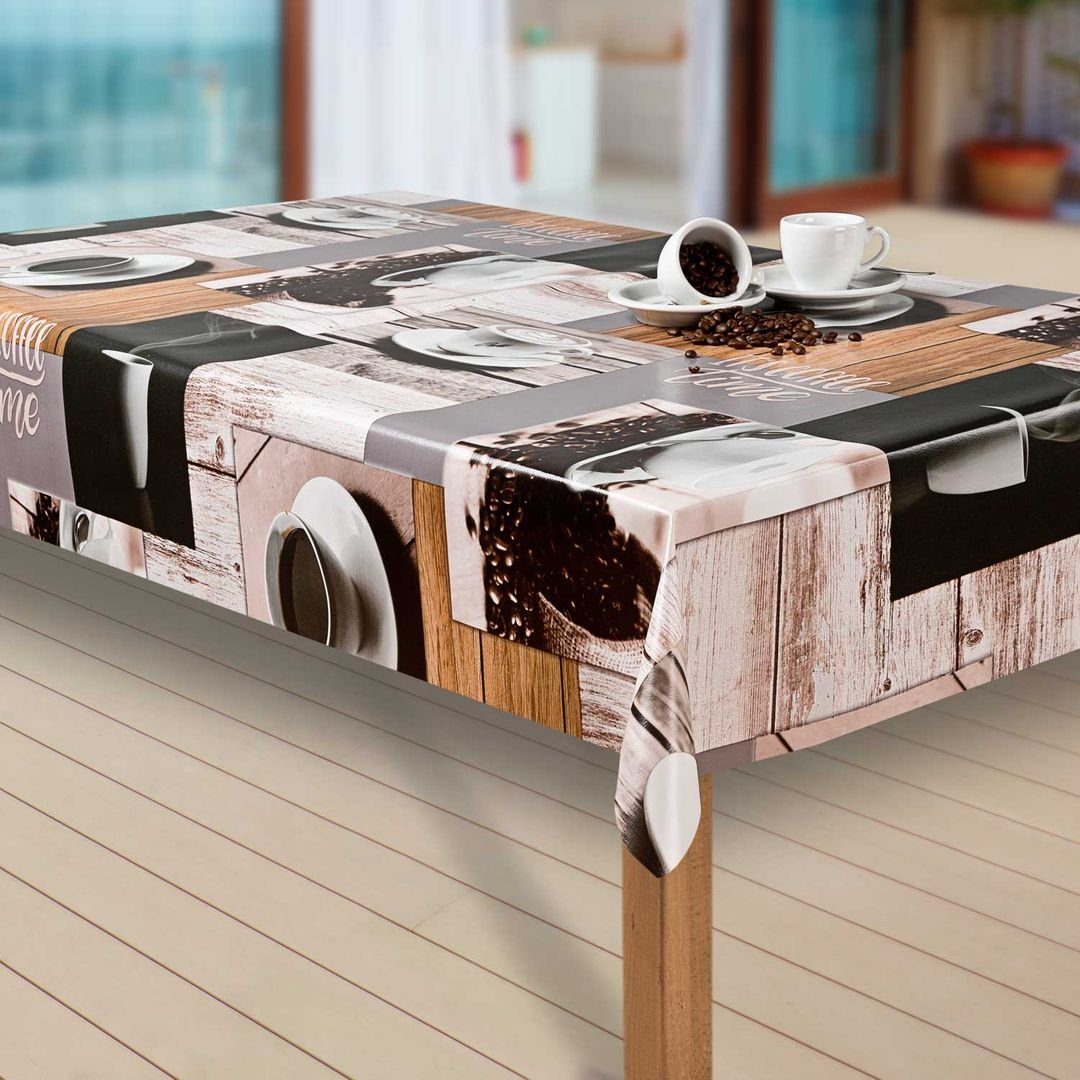 laro Tischdecke Wachstuch-Tischdecken Abwaschbar Kaffee. schwarz/braun günstig online kaufen