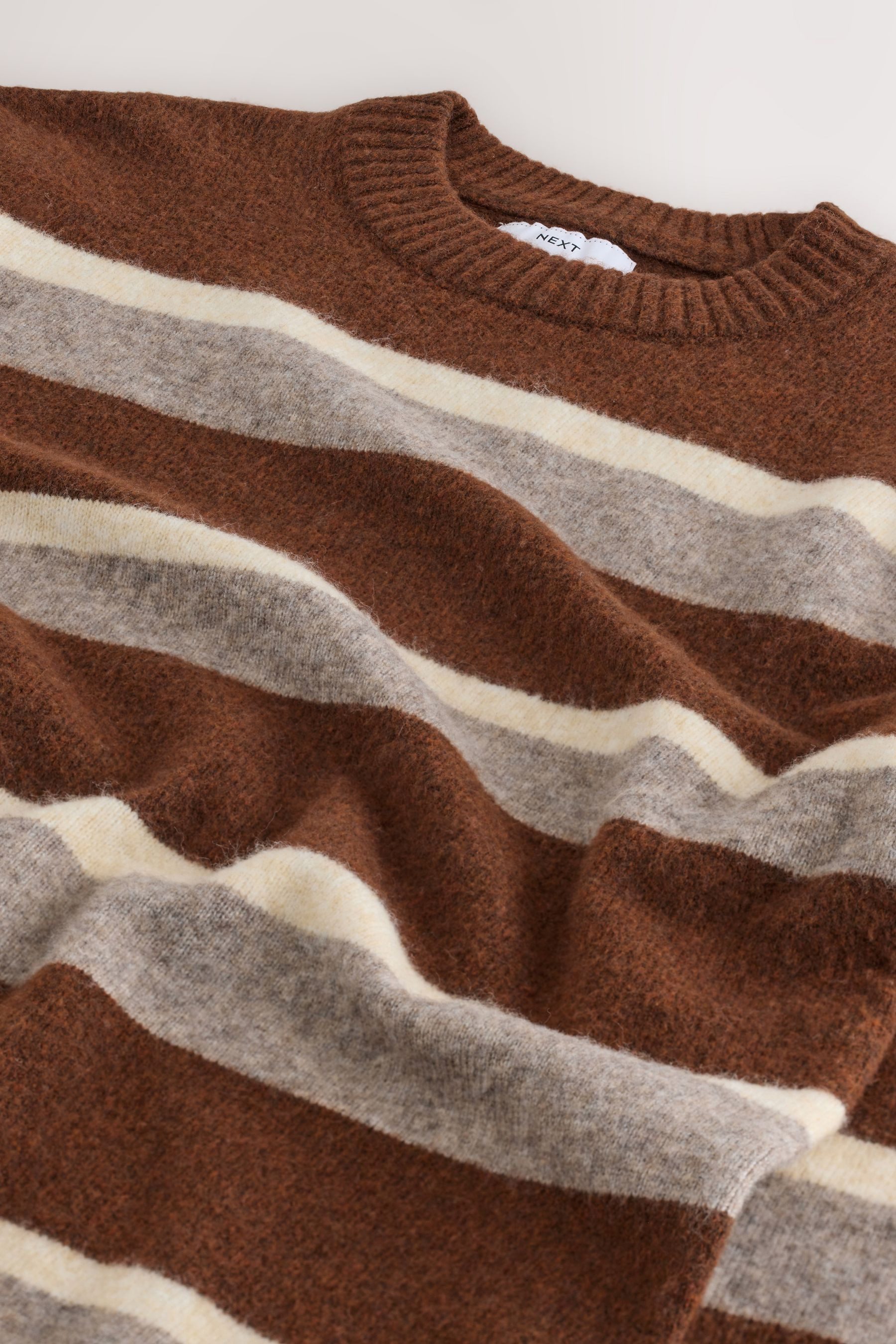 Next Rundhalspullover Relaxed Fit Rundhals-Pullover mit Streifen (1-tlg) günstig online kaufen