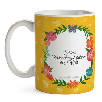 Mr. & Mrs. Panda Tasse Verpackungsberaterin - Geschenk, Ausbildung, Diplom, Teebecher, Porze, Keramik