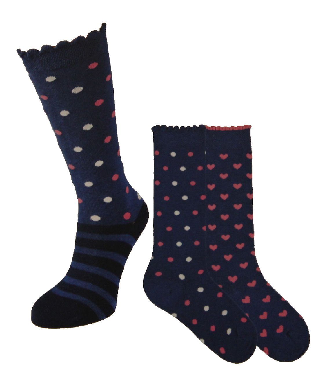 Riese Kniestrümpfe Riese Mädchen Kniestrumpf Strumpf Pünktchen 3er Pack Kniestrümpfe blau (3-Paar)