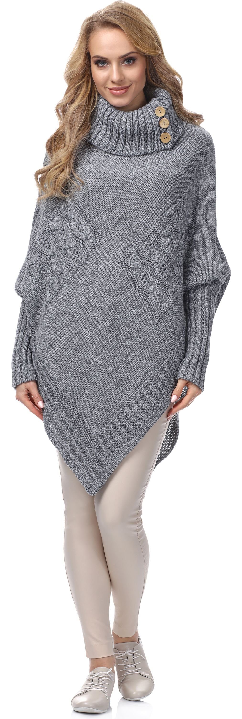 Merry Style Strickponcho Damen Poncho M83N4