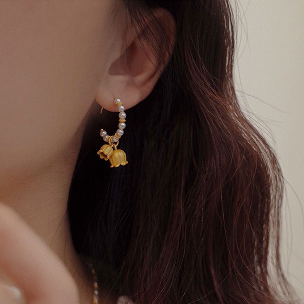LAKKEC Paar Ohrhänger Mode Metall baumelnde Perlen Ohrringe Damenschmuck Braut-Ohrringe, Geeignet für Hochzeiten, Partys