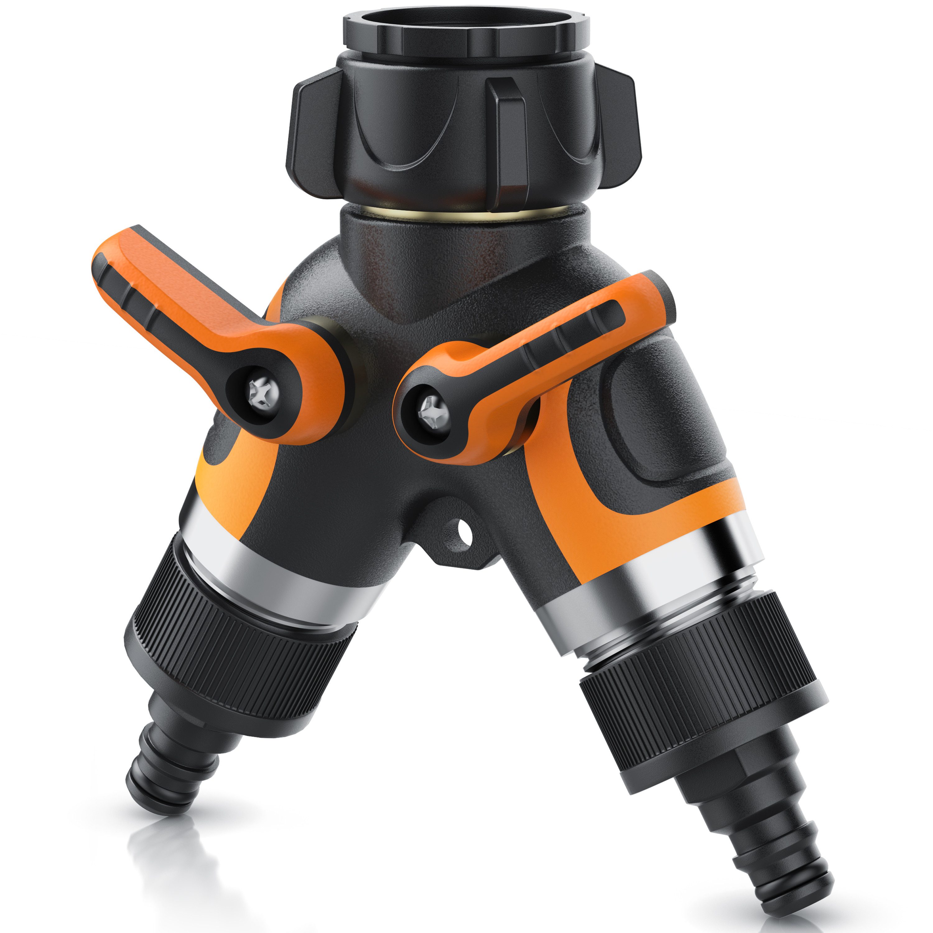 Brandson 2-Wege Распределители 2-fach Wasserverteiler, Gartenschlauch Schlauchverteiler, 3/4 Zoll, (2-tlg), Regulierbarer Wasserhahn Schlauch Распределители für Gartenbewässerung