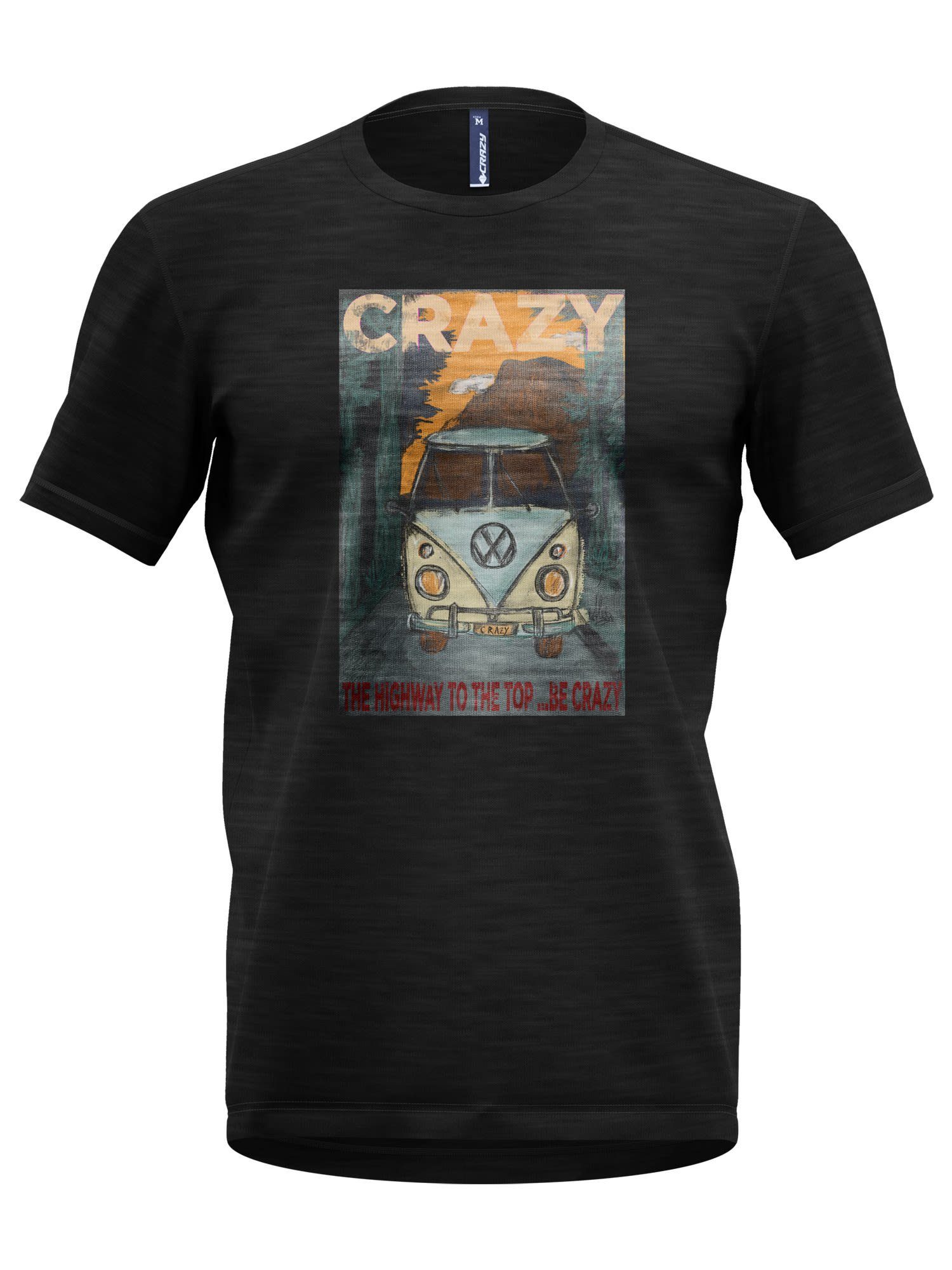 T-Shirt Kurzarm-Shirt Herren Joker Grey Crazy M T-shirt Crazylifestyle Idea