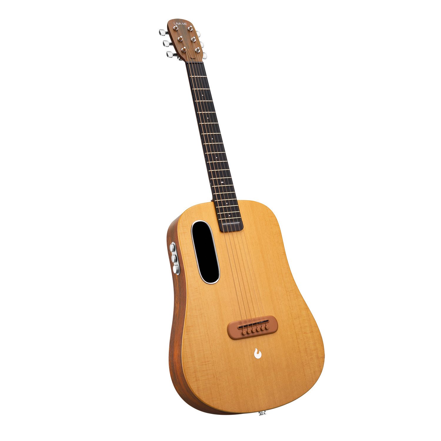 Lava Music Westerngitarre Lava Music Gitarre ME Air Spruce 36 Zoll Woodgrain Brown, Elektronische Akustik-Gitarre, USB-Type-C, 6,35 mm Klinke, Gitarre