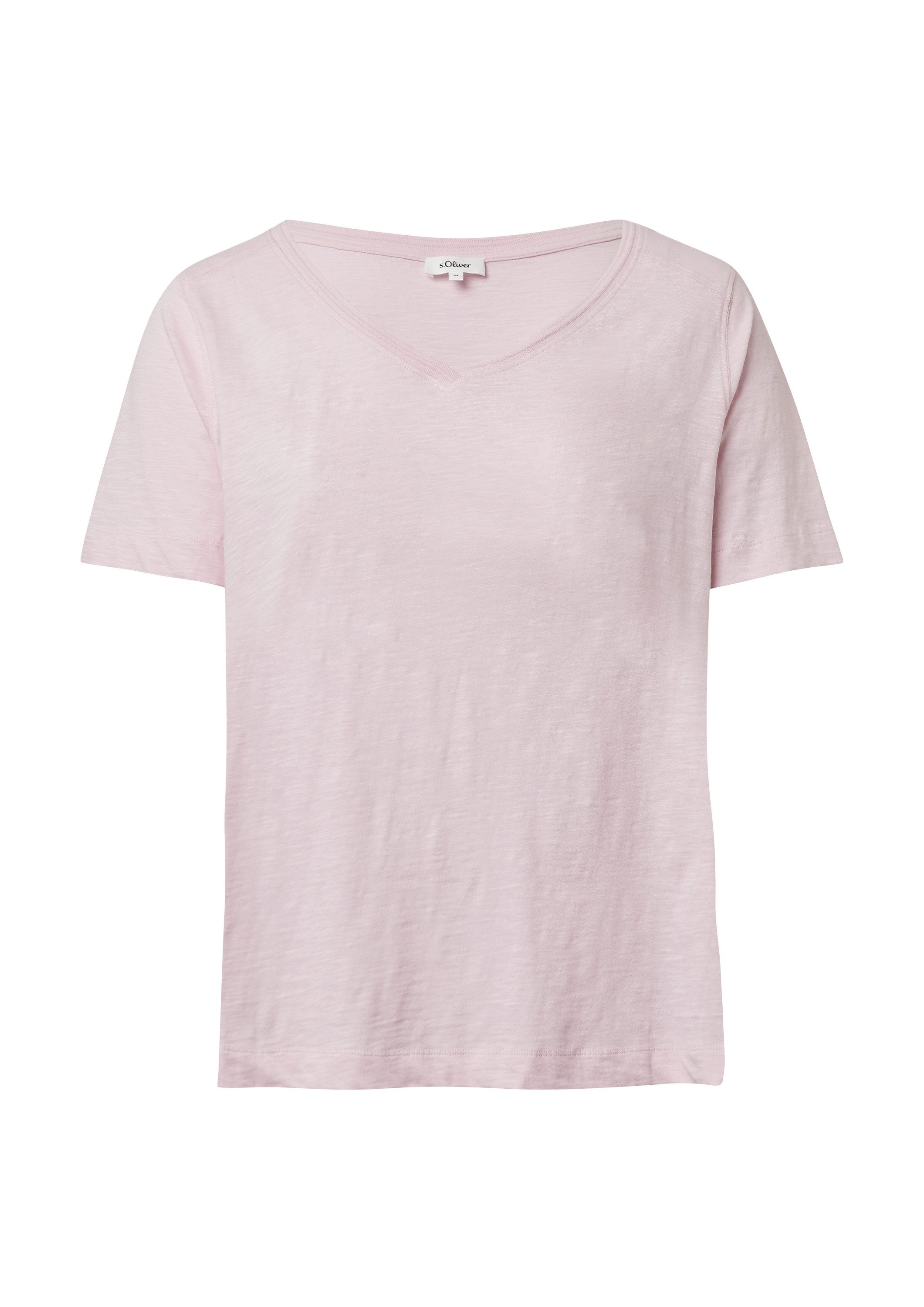 s.Oliver Kurzarmshirt T-Shirt T-Shirt aus Flammgarn günstig online kaufen