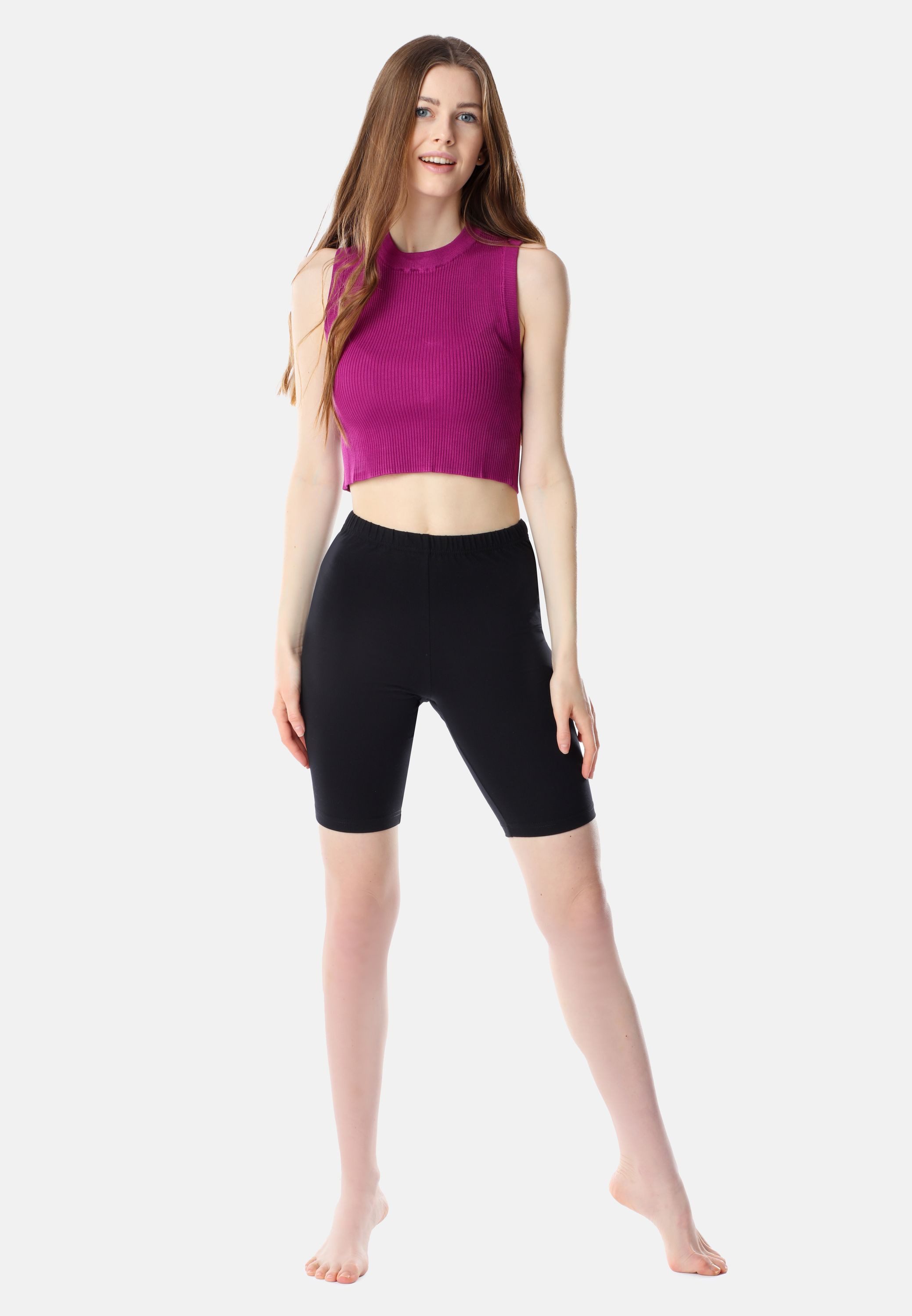 Bellivalini Leggings Damen Kurze Leggings aus Baumwolle BLV50-200 (1-tlg) elastischer Bund