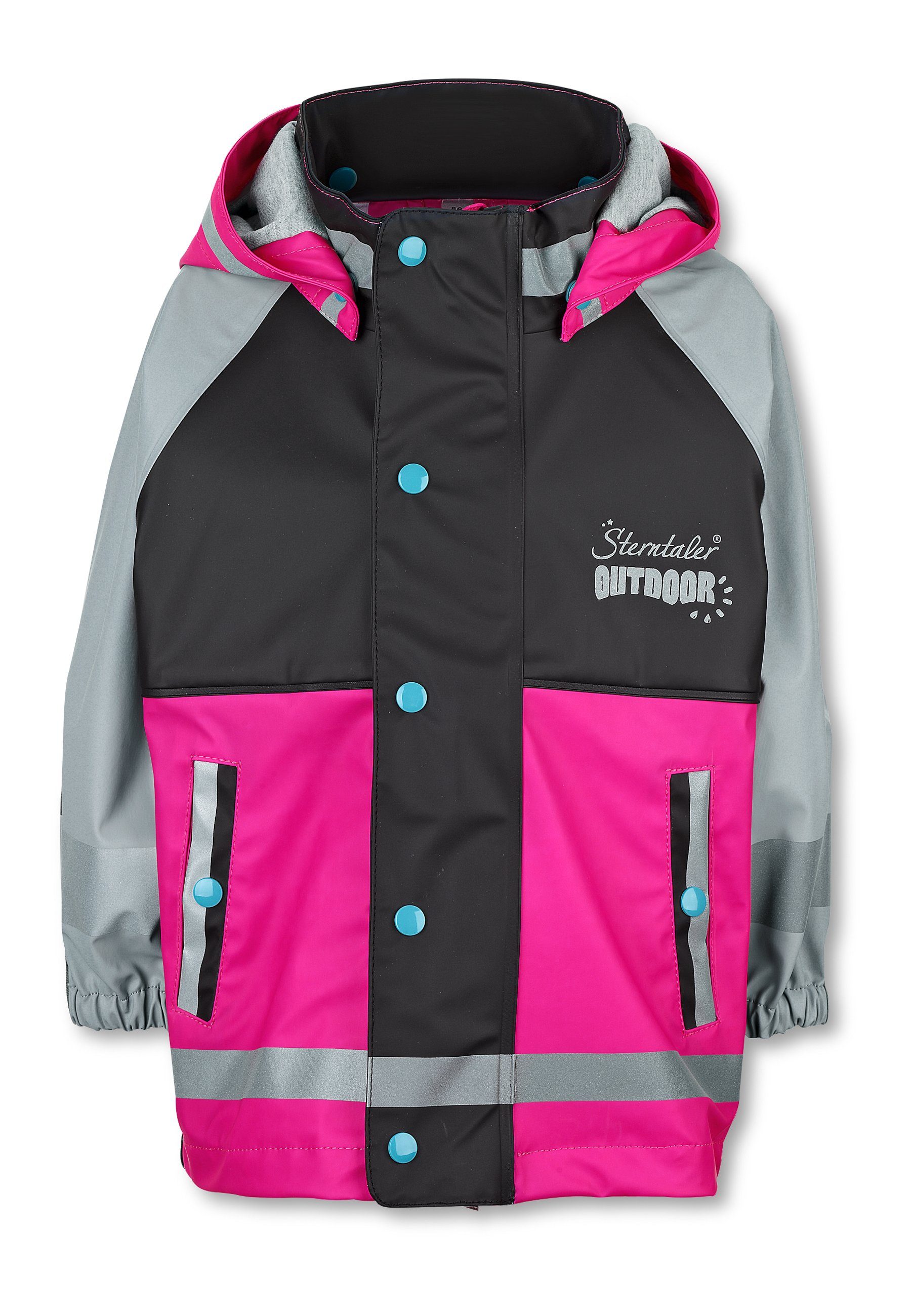 Sterntaler® Regenjacke Funktions-Regenjacke uni (1-St., Kinder Regen- und Matschjacke mit süßen Motiven) Regenjacke Kinder mit Kapuze, Funktionsjacke Kinder pink