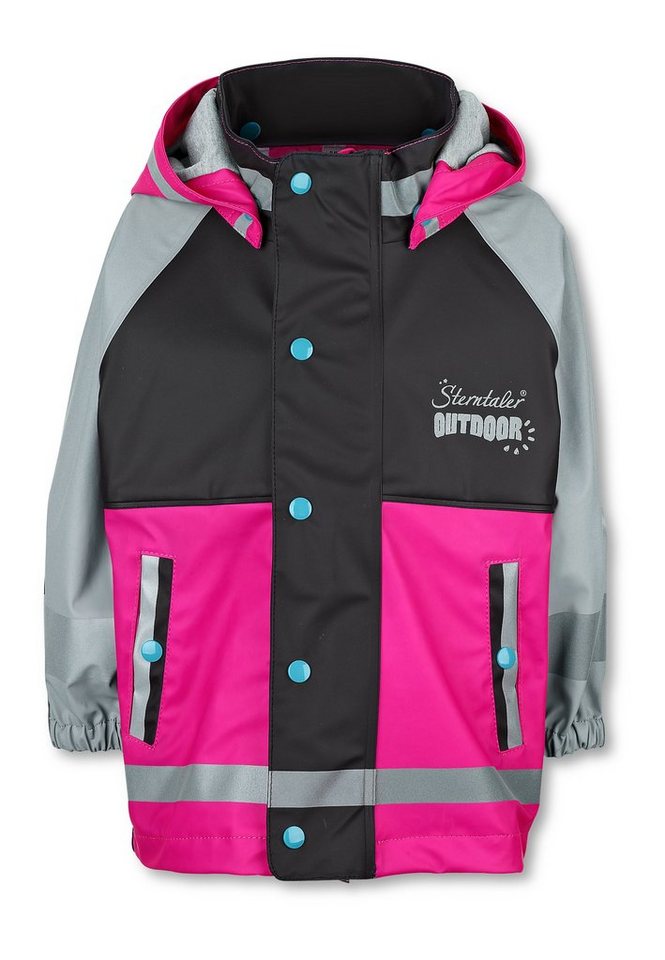 Sterntaler® Regenjacke Funktions-Regenjacke uni (1-St., Kinder Regen- und  Matschjacke mit süßen Motiven) Regenjacke Kinder mit Kapuze, Funktionsjacke  Kinder