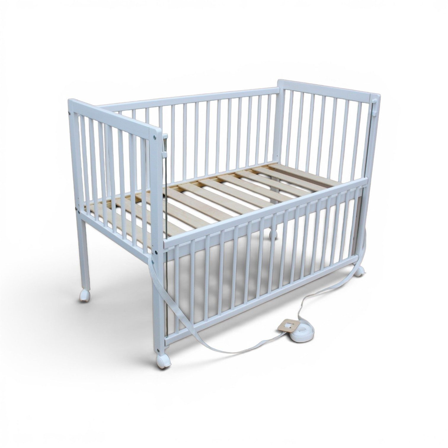 Micoland Beistellbett Kinderbett Beistellbett Babybett 2in1 120x60cm mit Matratze und Gurt, mobiles Beistellbett
