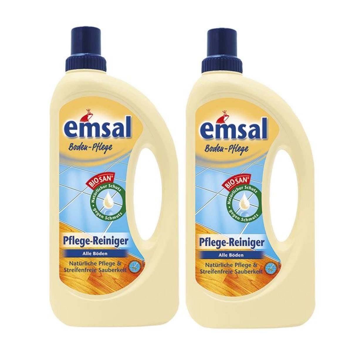2x emsal Boden-Pflege Pflege Reiniger 1 Liter mit Biosan - Natürliche Fussbodenreiniger