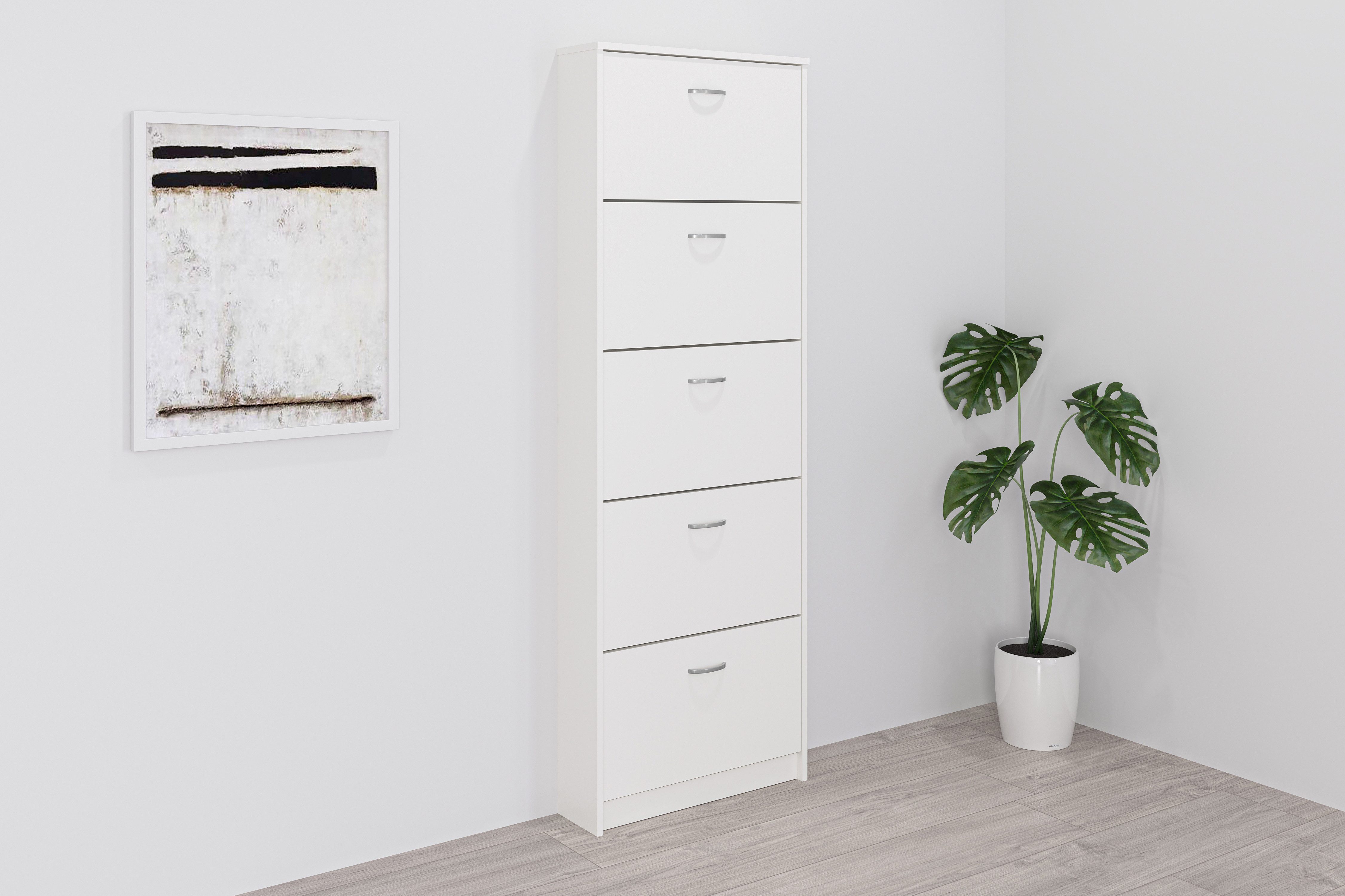 FMD Schuhschrank Step 5 Schuhkipper mit 5 Schuhklappen, Höhe 168,5 cm, Tiefe 17 cm