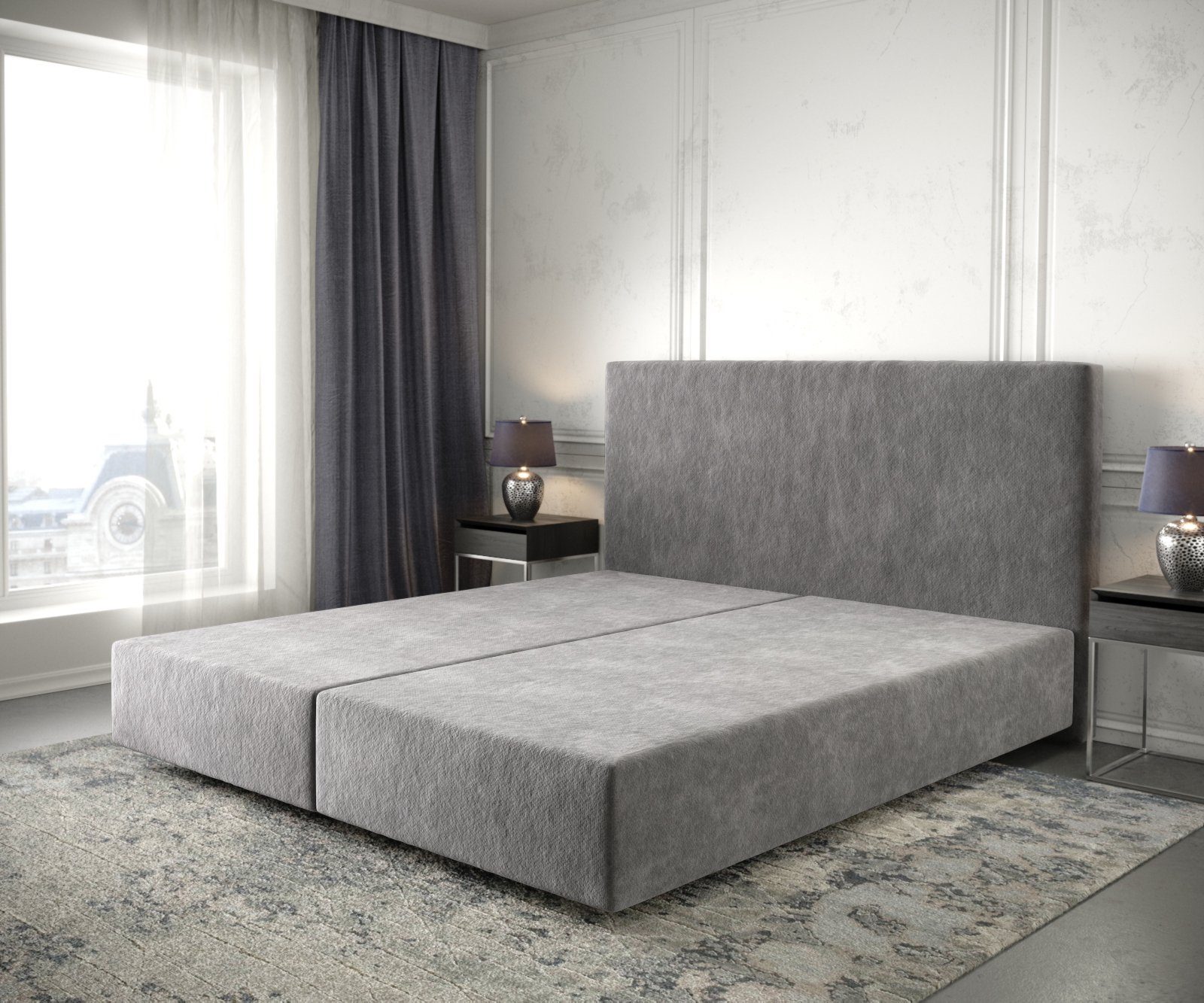 DELIFE Bettgestell Dream-Well, Mikrofaser Taupe 180x200 cm Bettgestell