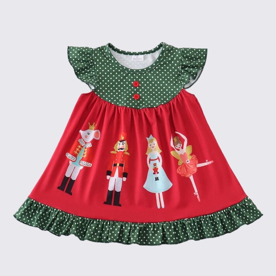 suebidou Midikleid mit Weihnachtskleid Nussknacker Charme Kleid Mädchen weihnachtlichem